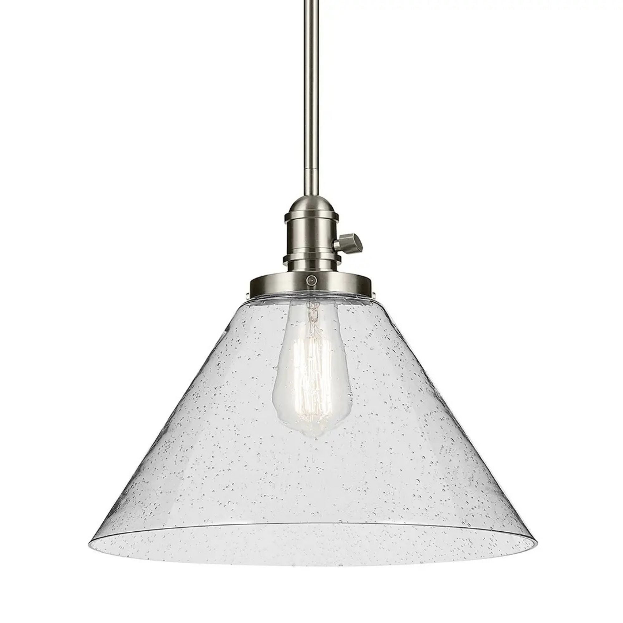 Avery 14" Cone Pendant, Brushed Nickel Finish