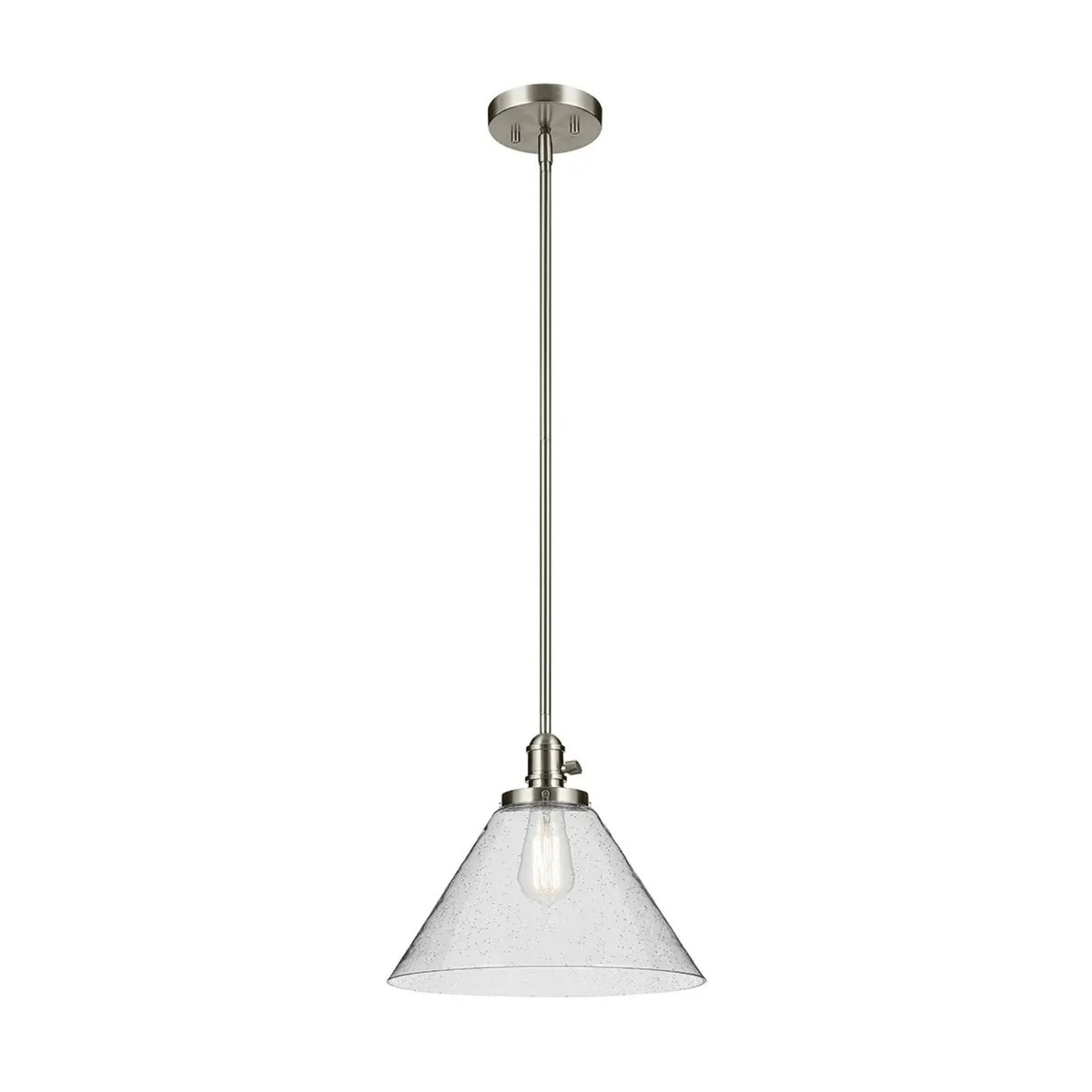 Avery 14" Cone Pendant, Brushed Nickel Finish - Bees Lighting