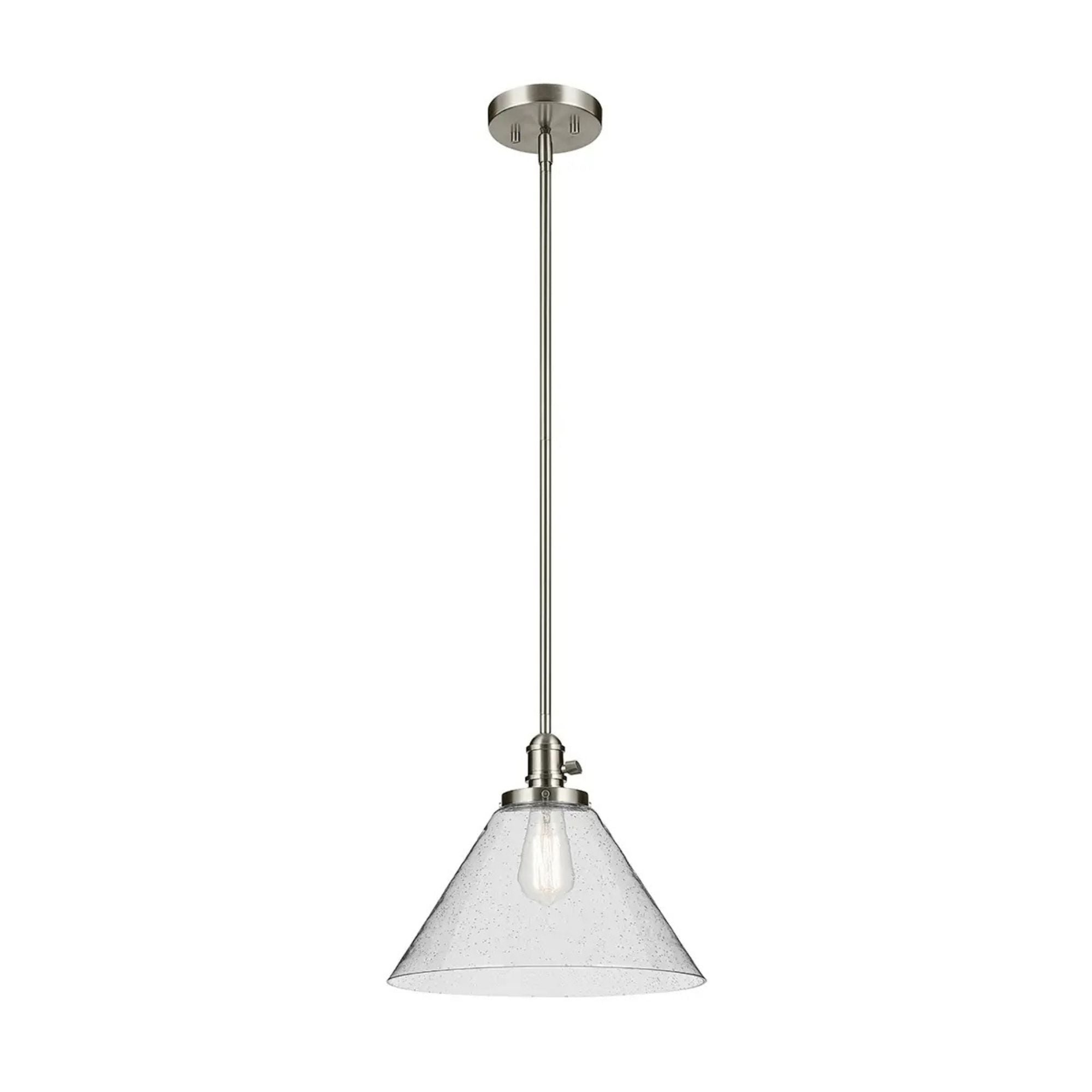 Avery 14" Cone Pendant, Brushed Nickel Finish