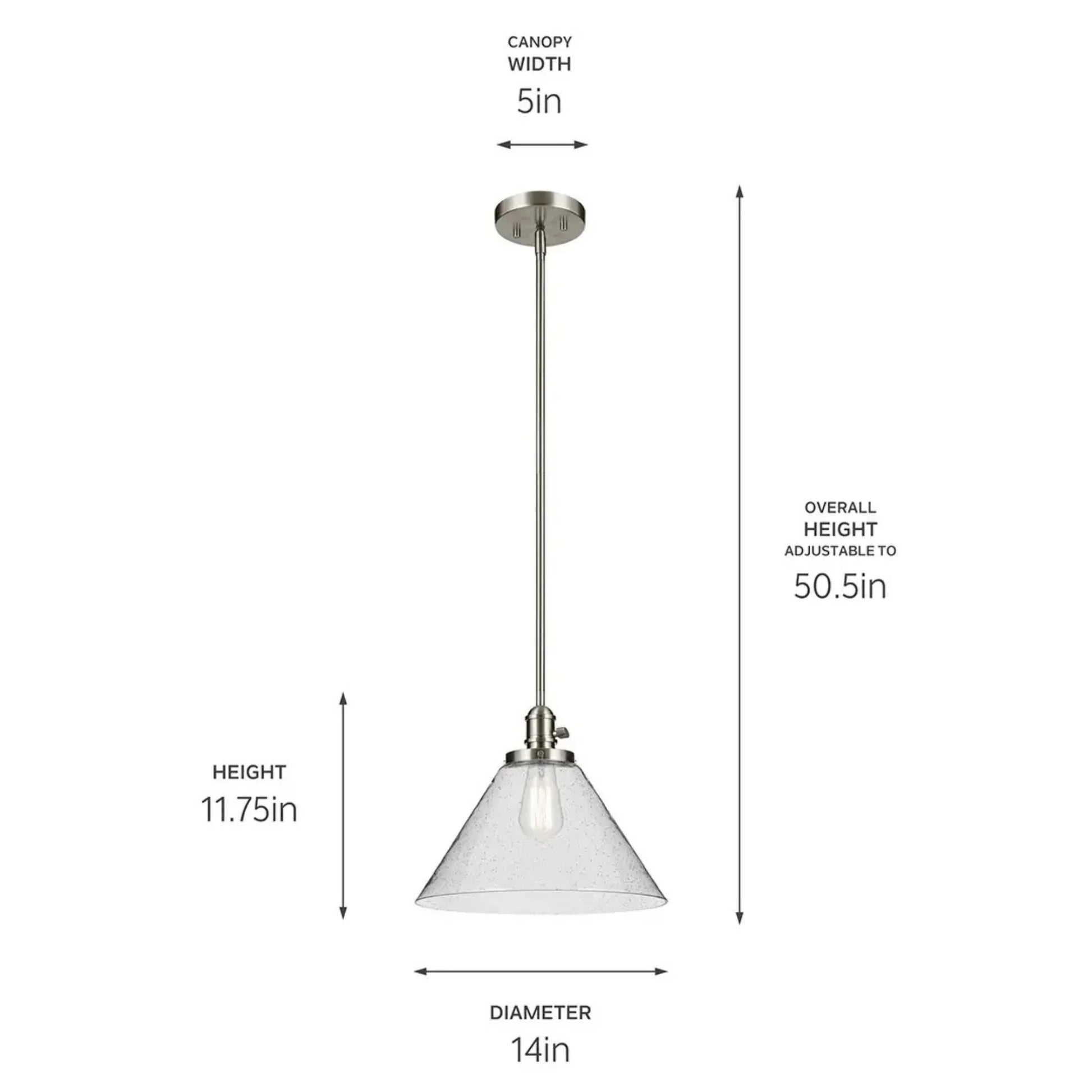 Kichler Lighting - Avery 14" Cone Pendant, Brushed Nickel Finish | Bees Lighting