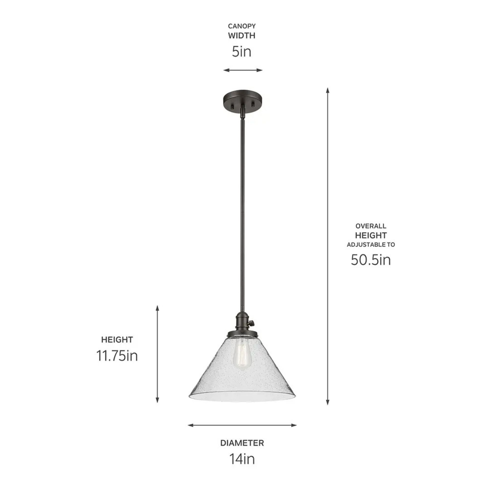 Avery 14" Cone Pendant, Olde Bronze Finish