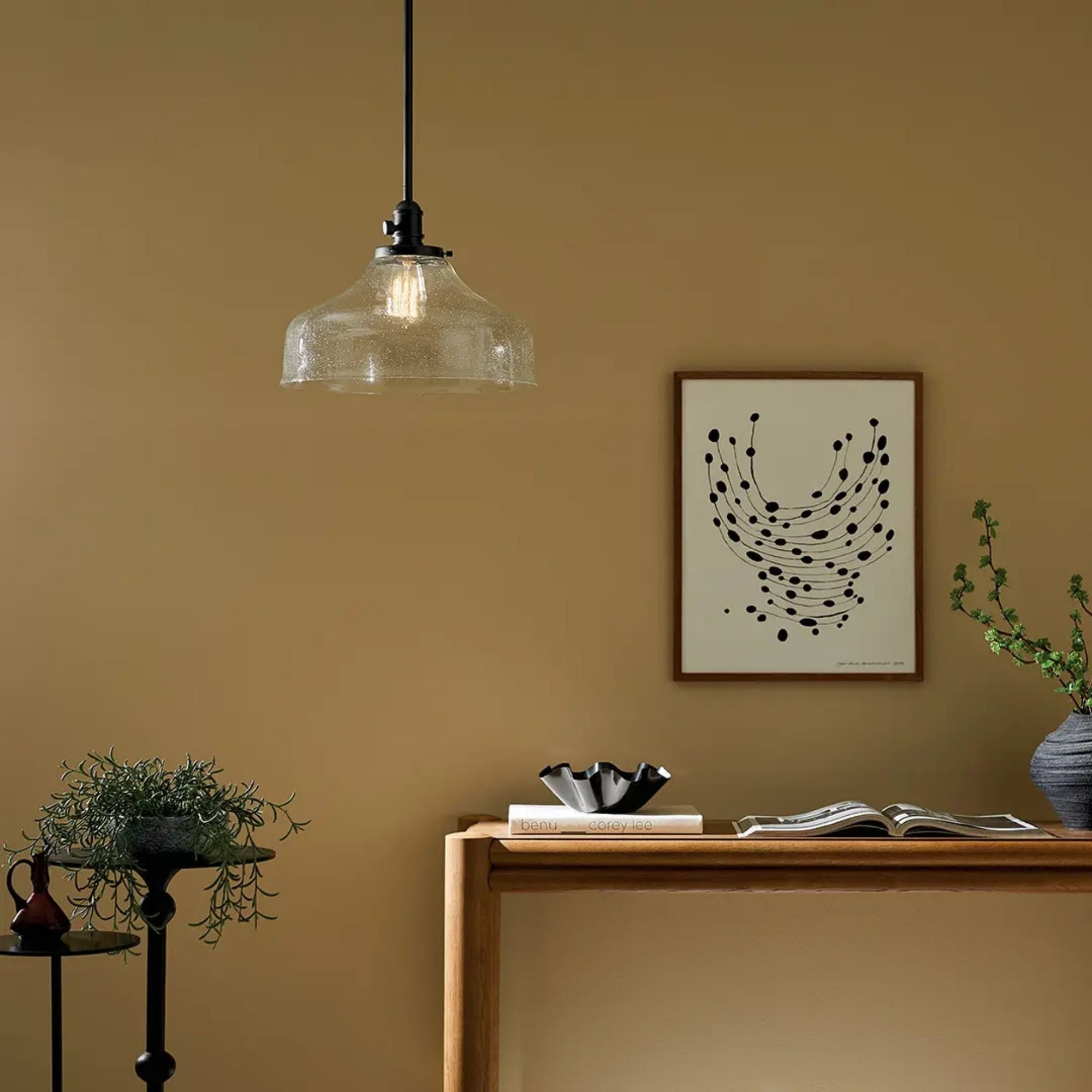 Avery 15" Bell Pendant, Black Finish