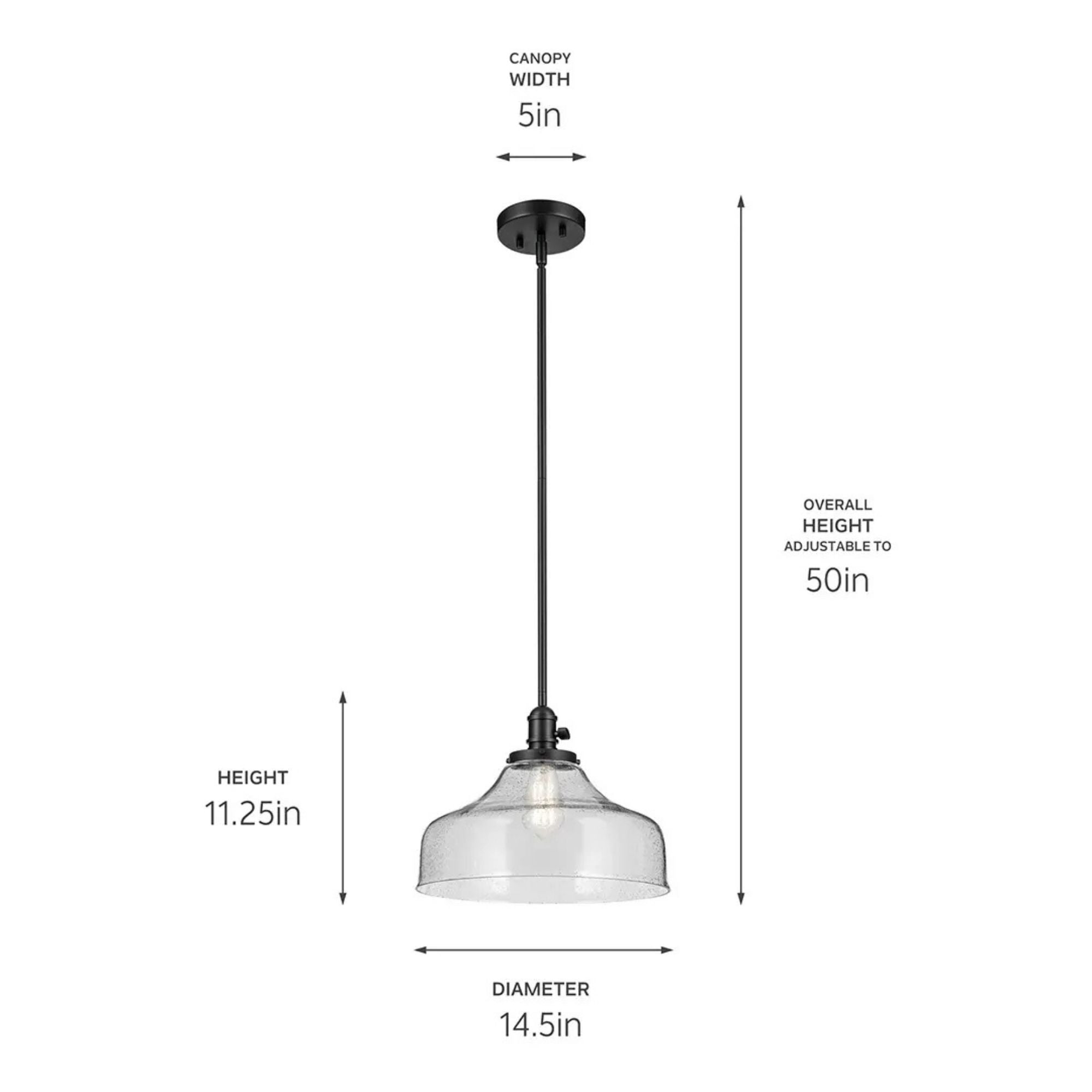 Avery 15" Bell Pendant, Black Finish
