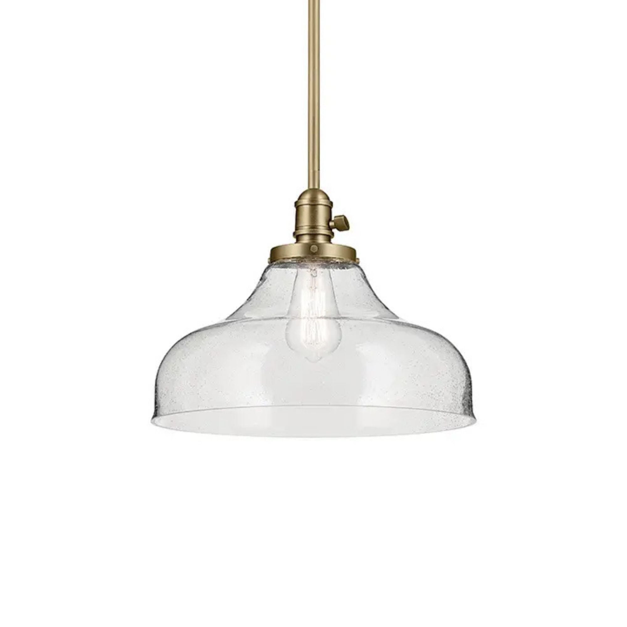 Avery 15" Bell Pendant, Natural Brass Finish