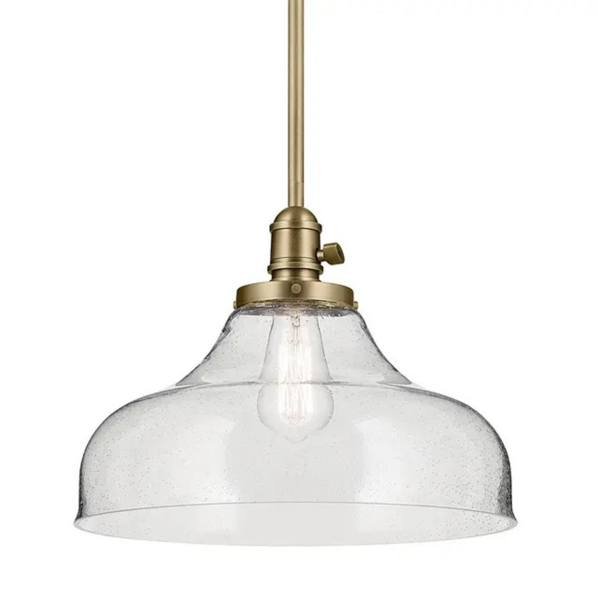 Kichler Avery 14.5 in. Bell Pendant Light Natural Brass