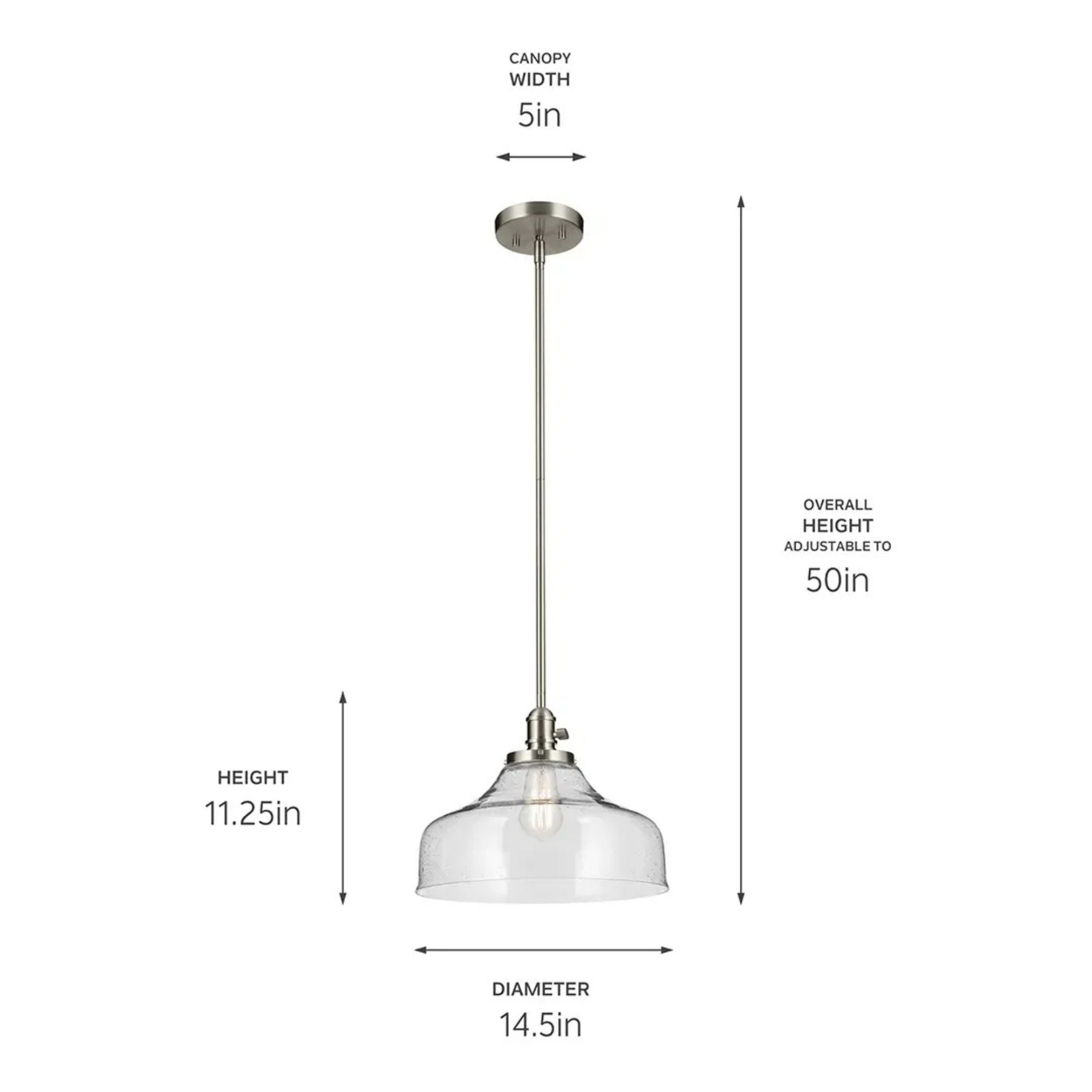 Avery 15" Bell Pendant, Brushed Nickel Finish