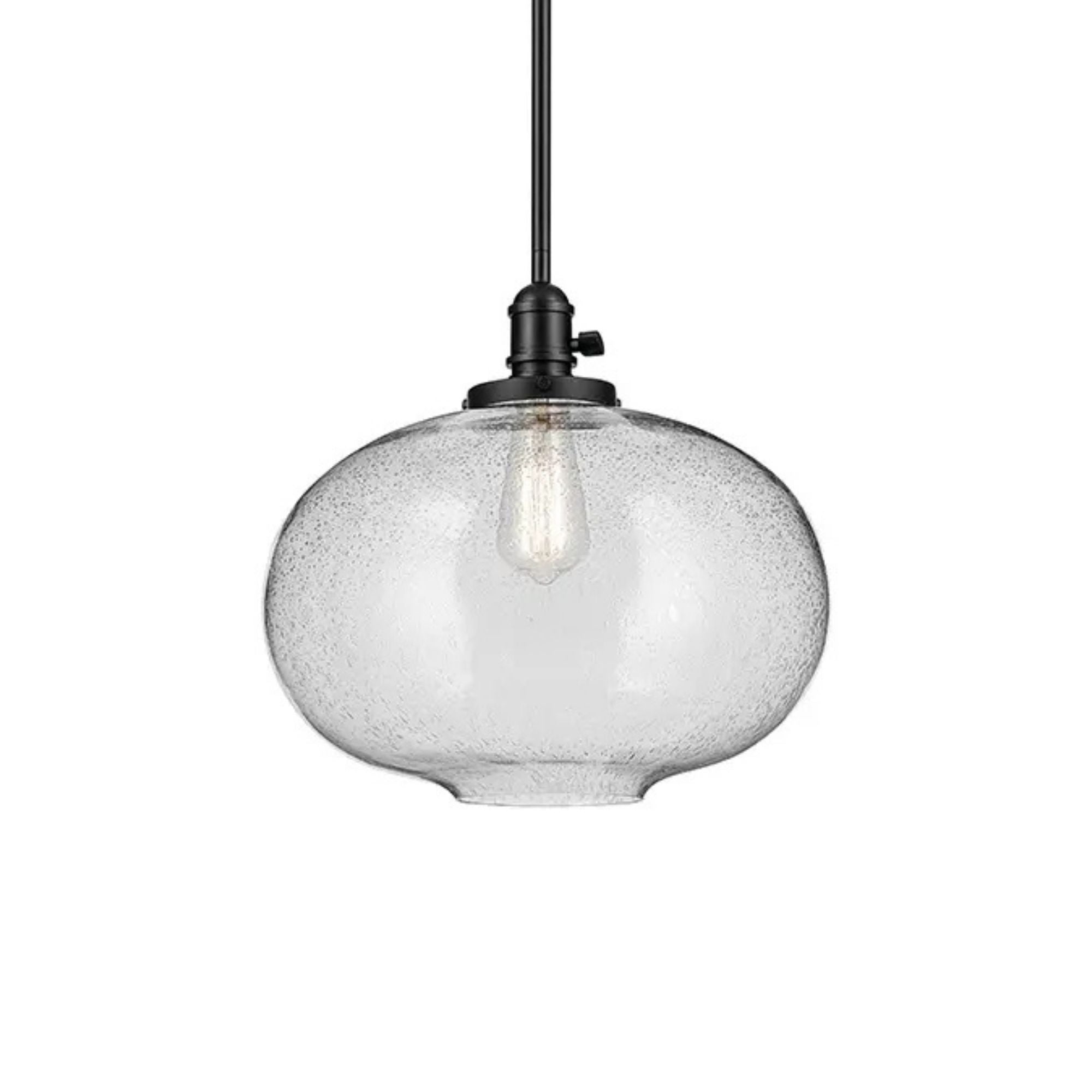 Avery 15" Globe Pendant, Black Finish