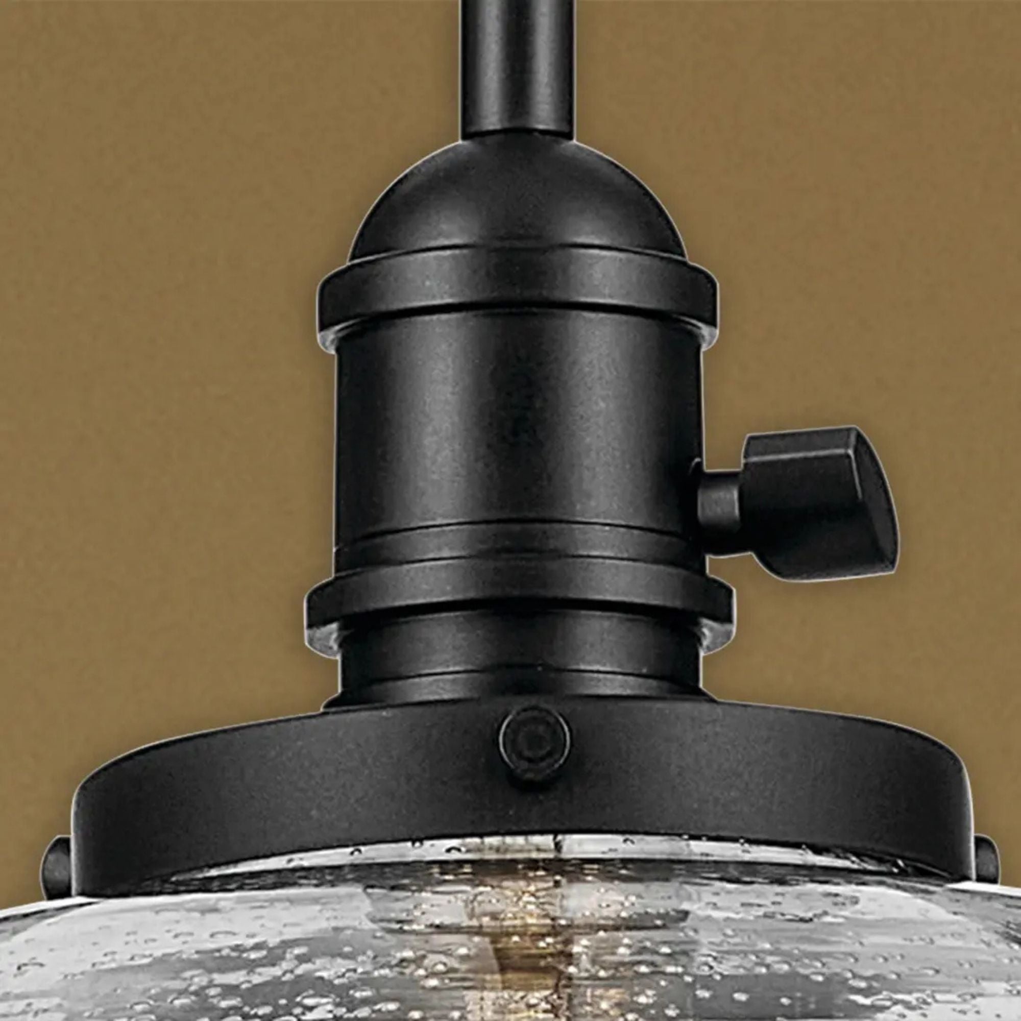Avery 15" Globe Pendant, Black Finish