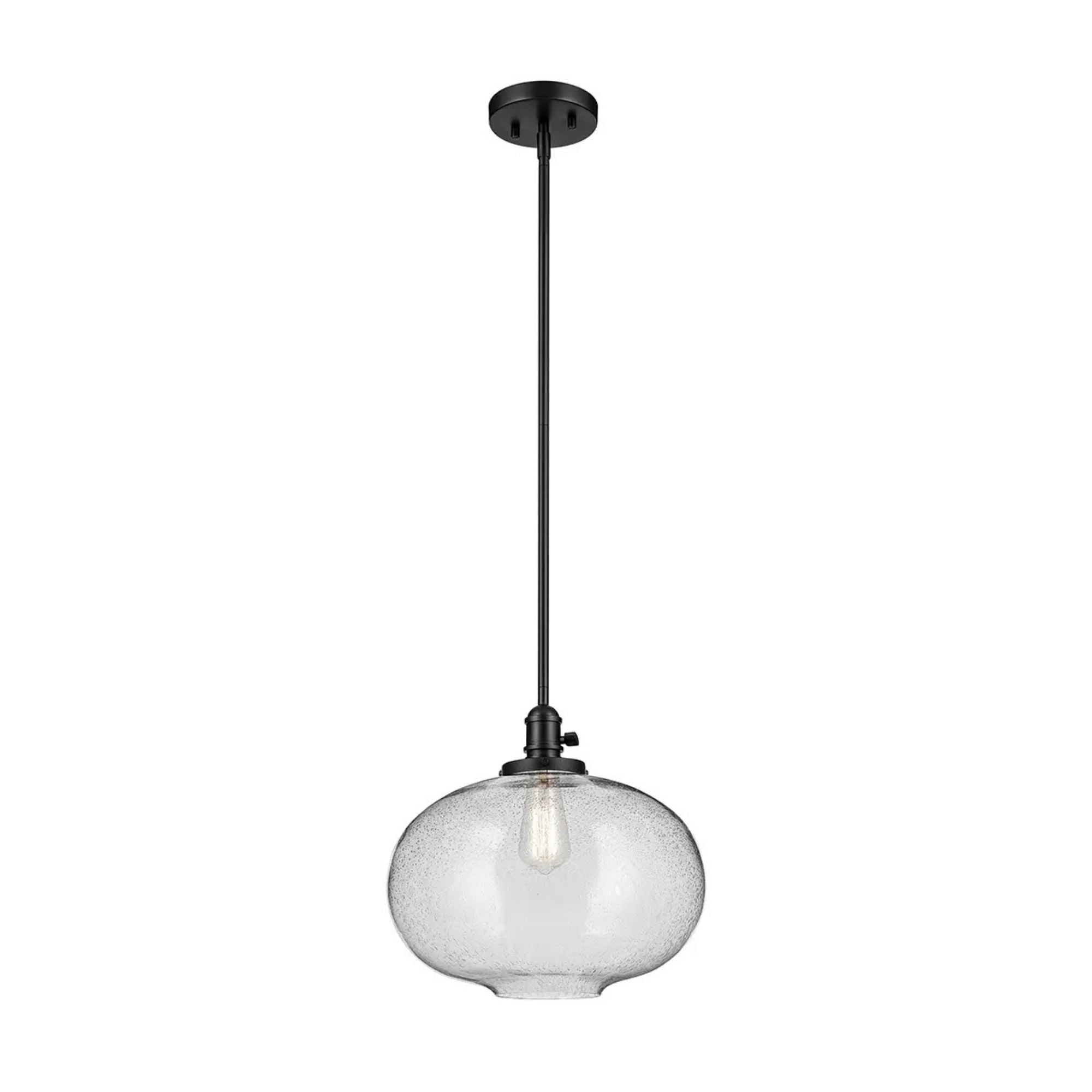 Avery 15" Globe Pendant, Black Finish