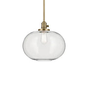 Avery 15" Globe Pendant, Natural Brass Finish