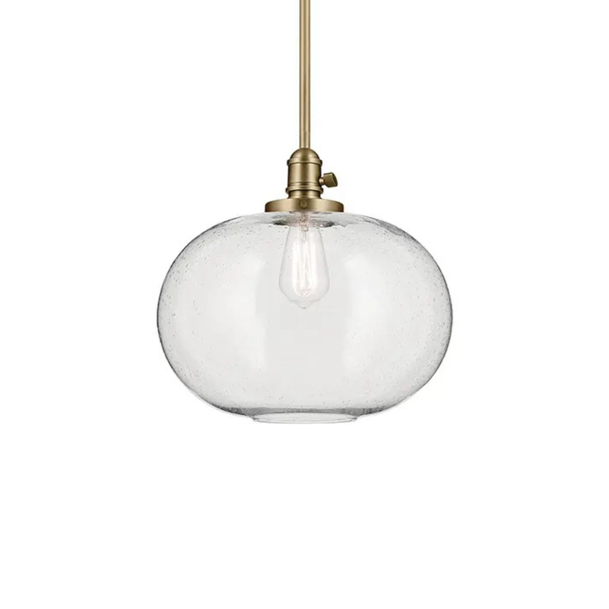 Avery 15" Globe Pendant, Natural Brass Finish