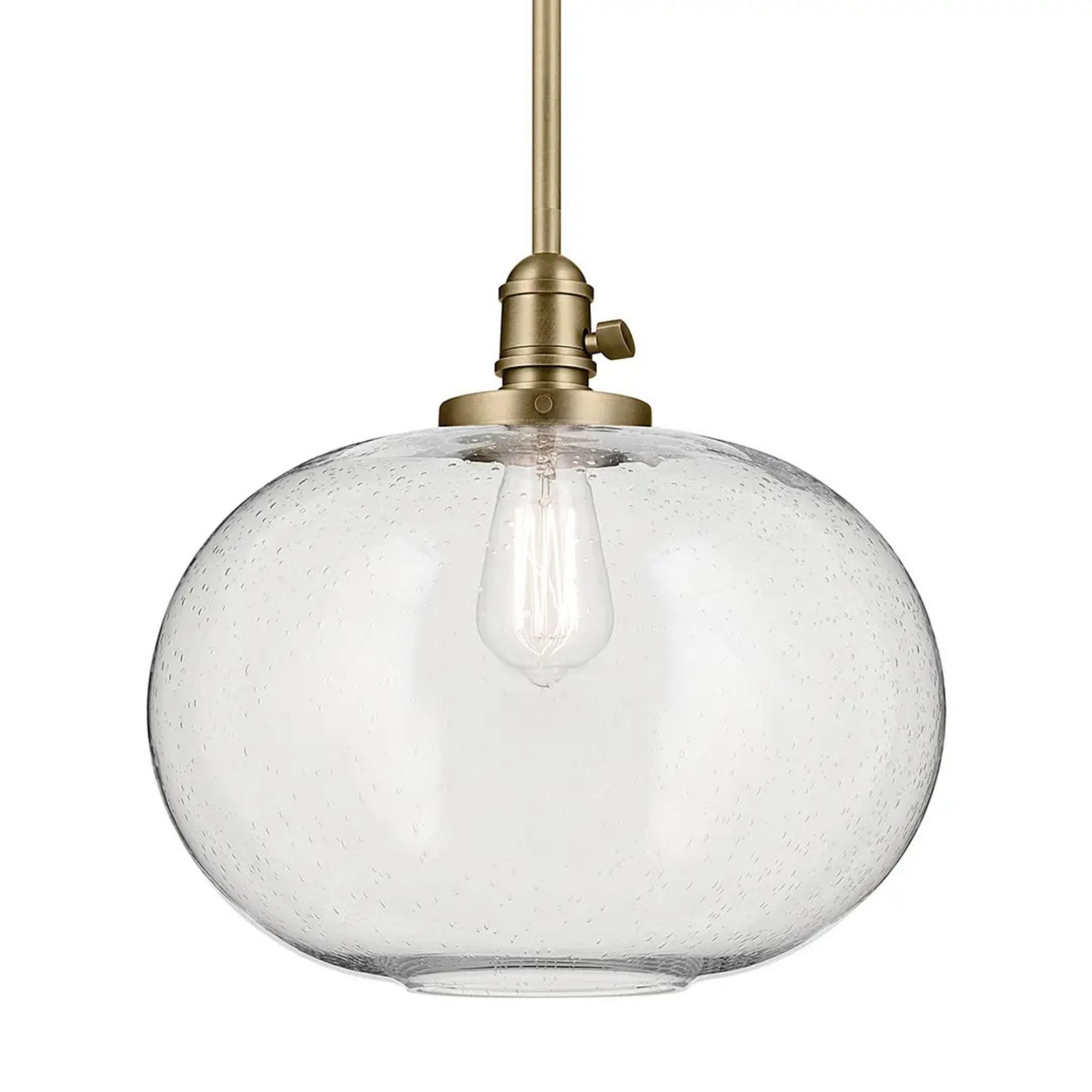 Kichler Avery 14.5 in. Globe Pendant Light Natural Brass