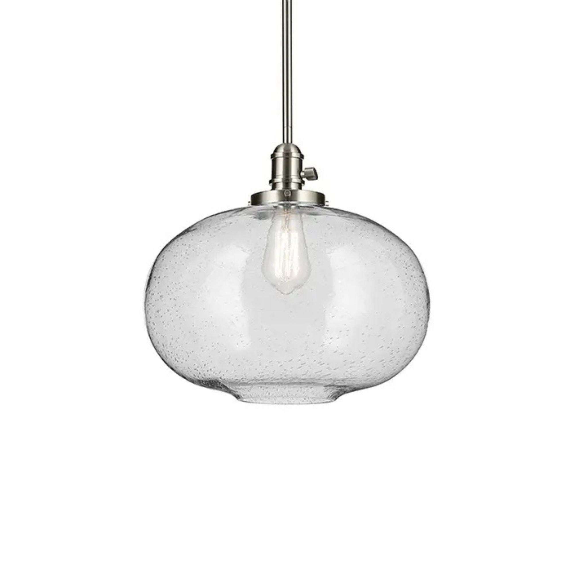 Avery 15" Globe Pendant, Brushed Nickel Finish