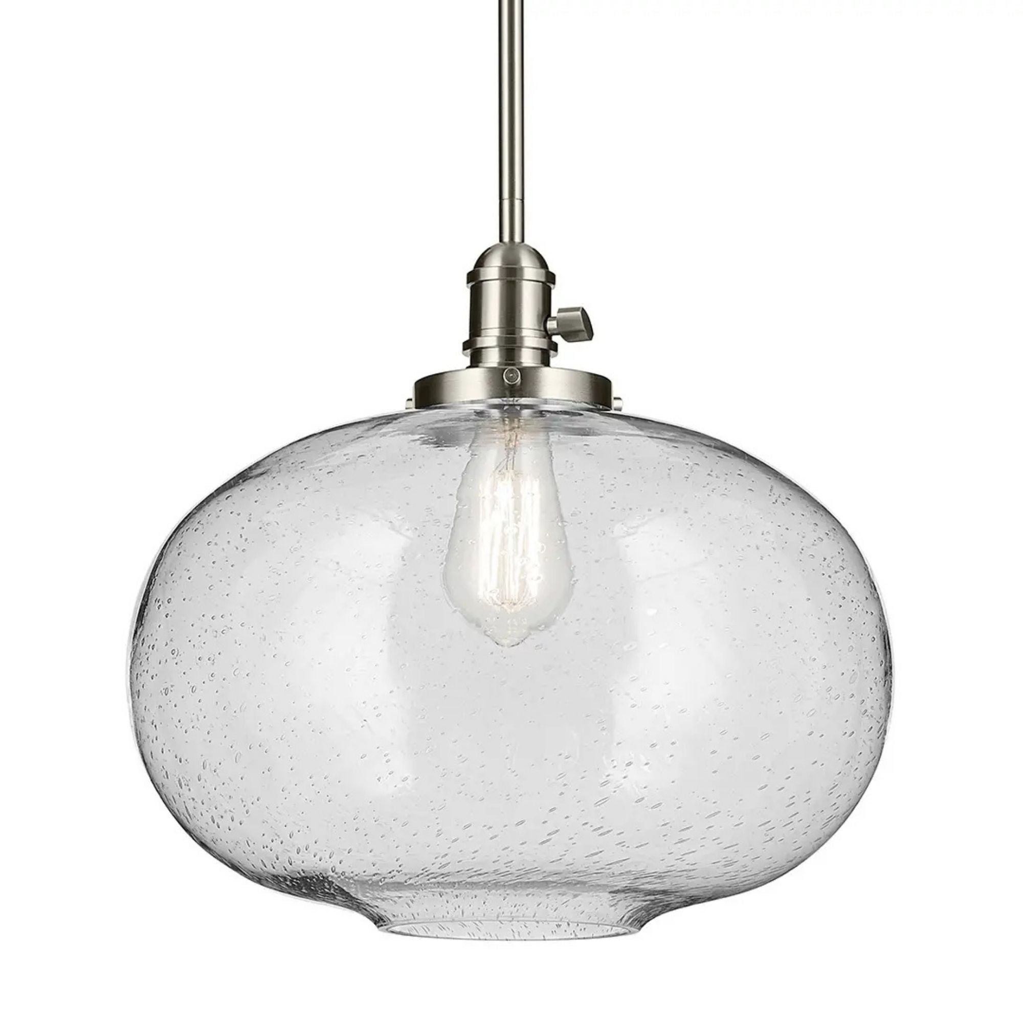 Avery 15" Globe Pendant, Brushed Nickel Finish