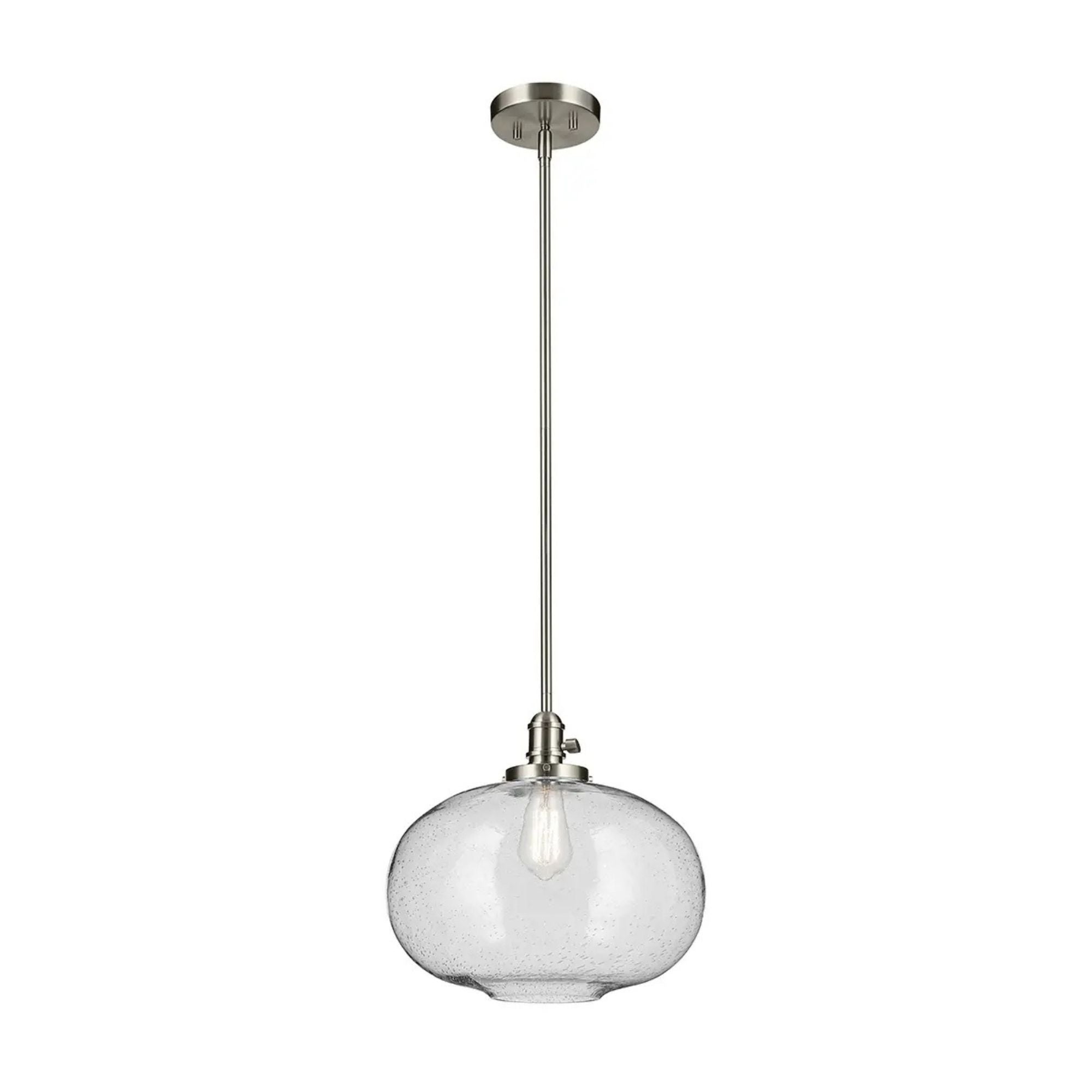 Avery 15" Globe Pendant, Brushed Nickel Finish