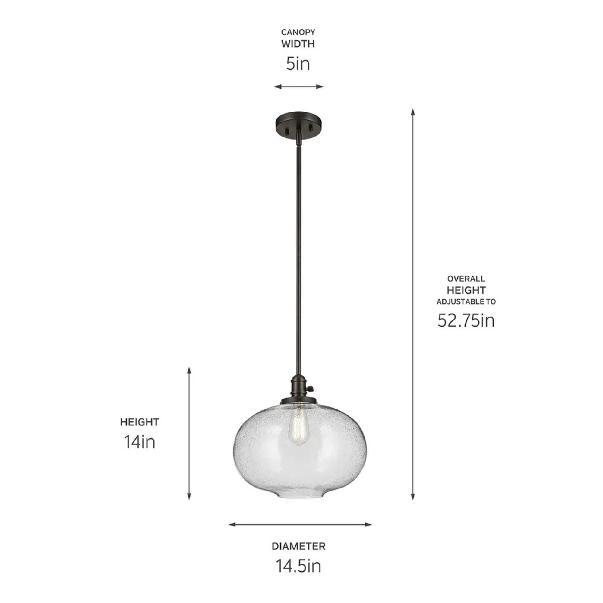 Kichler Avery 14.5 in. Globe Pendant Light Olde Bronze