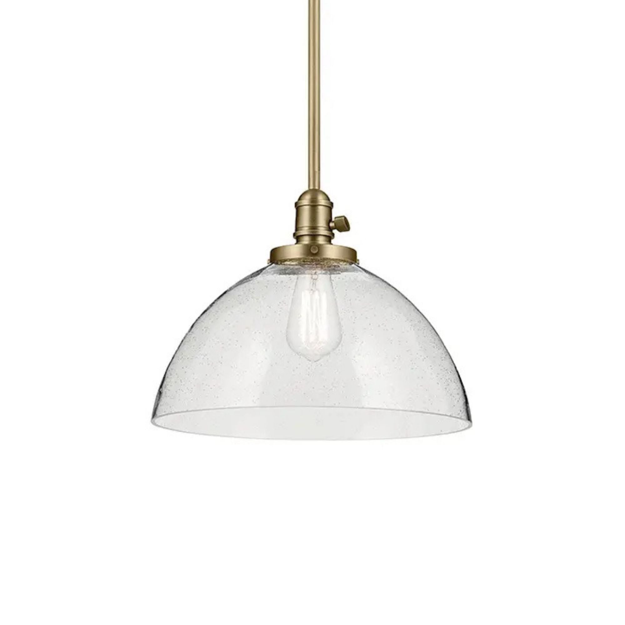 Avery 14" Dome Pendant, Natural Brass Finish