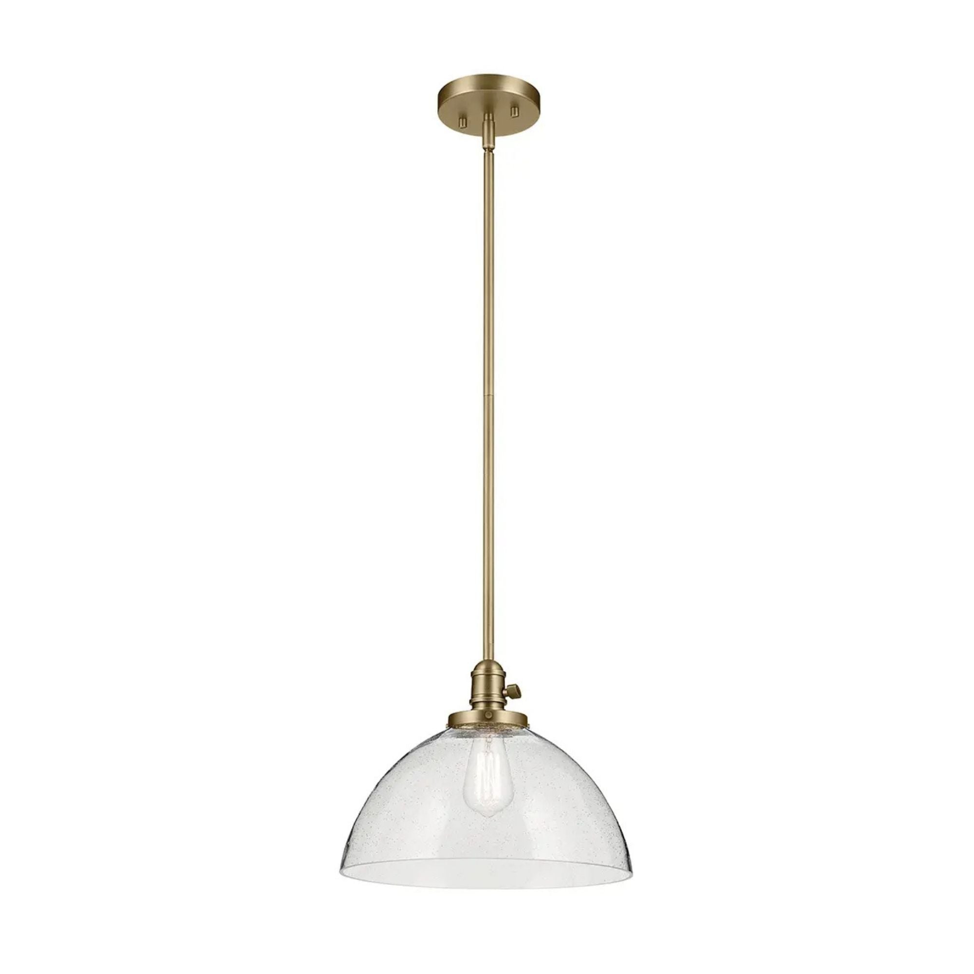 Avery 14" Dome Pendant, Natural Brass Finish