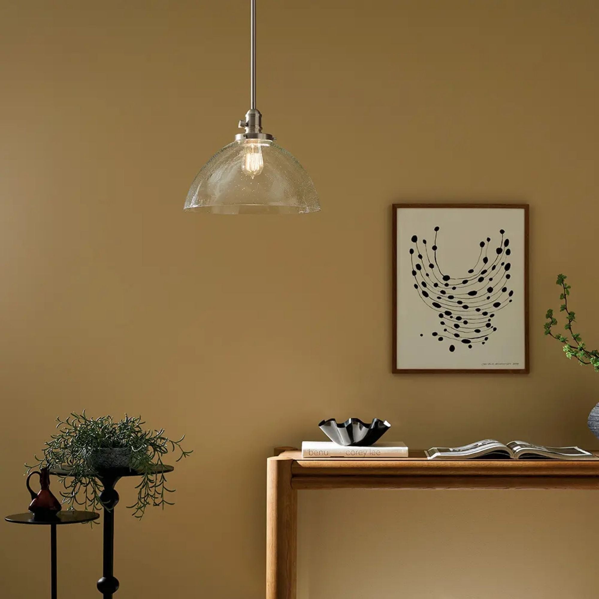 Avery 14" Dome Pendant, Brushed Nickel Finish