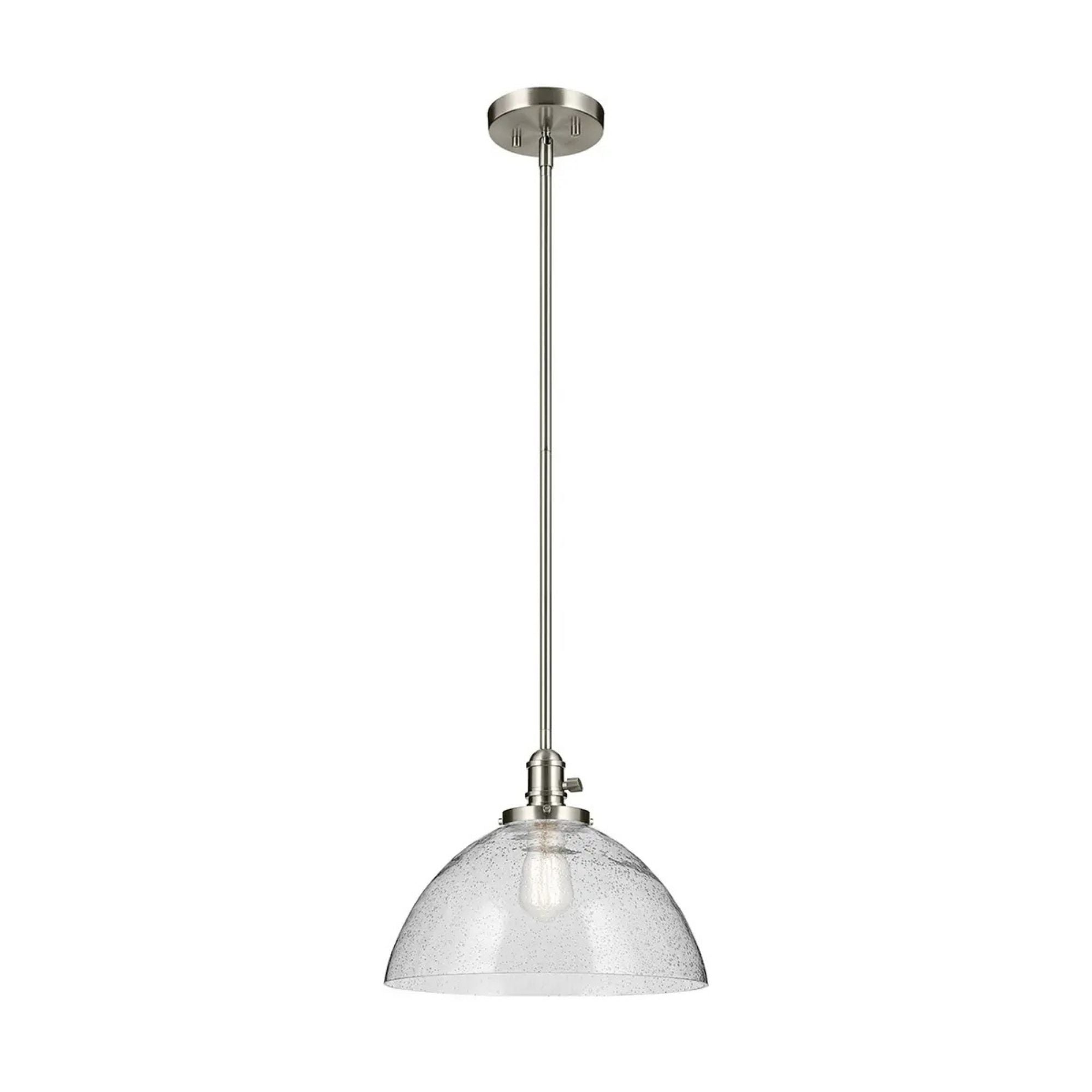 Avery 14" Dome Pendant, Brushed Nickel Finish