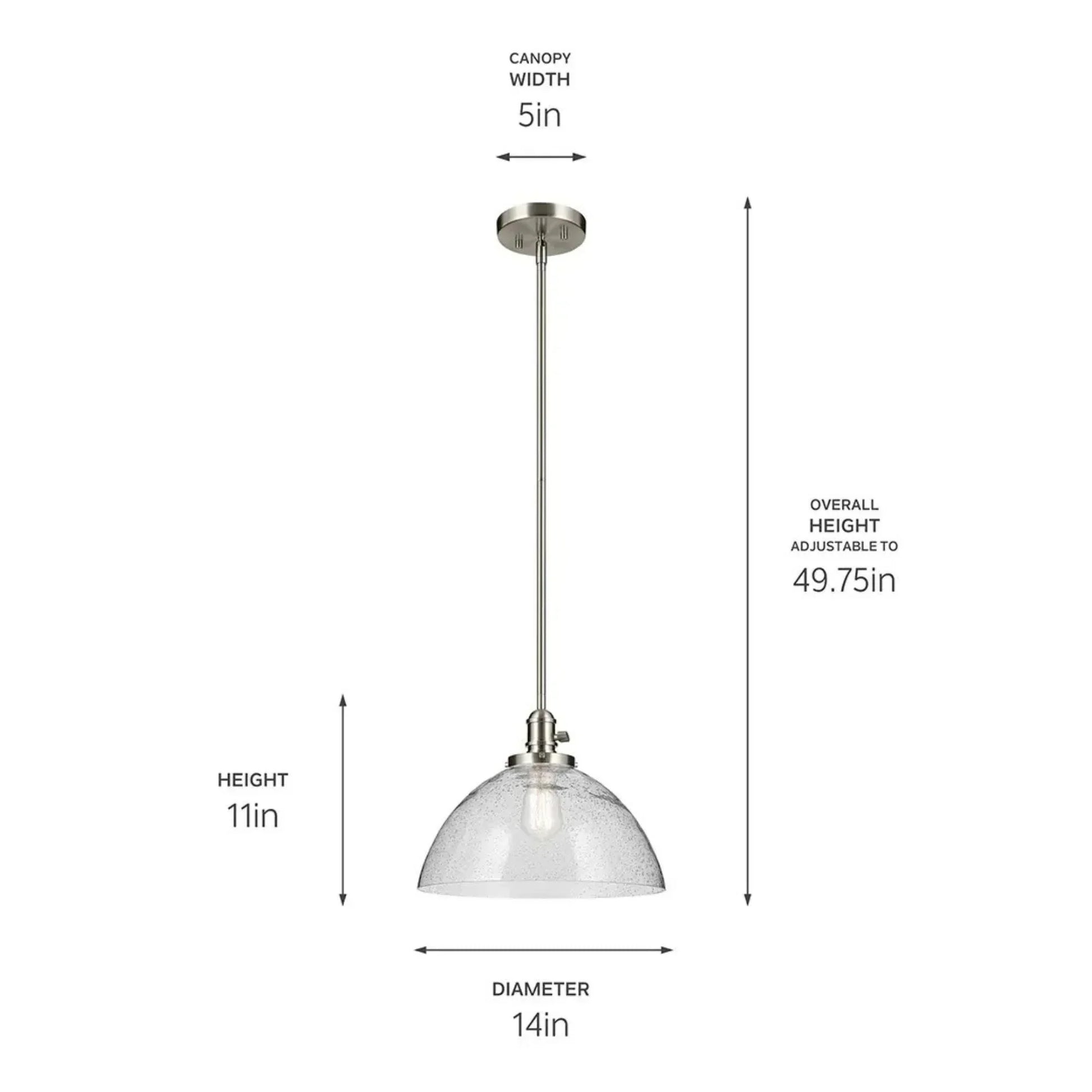 Kichler Lighting - Avery 14" Dome Pendant, Brushed Nickel Finish | Bees Lighting