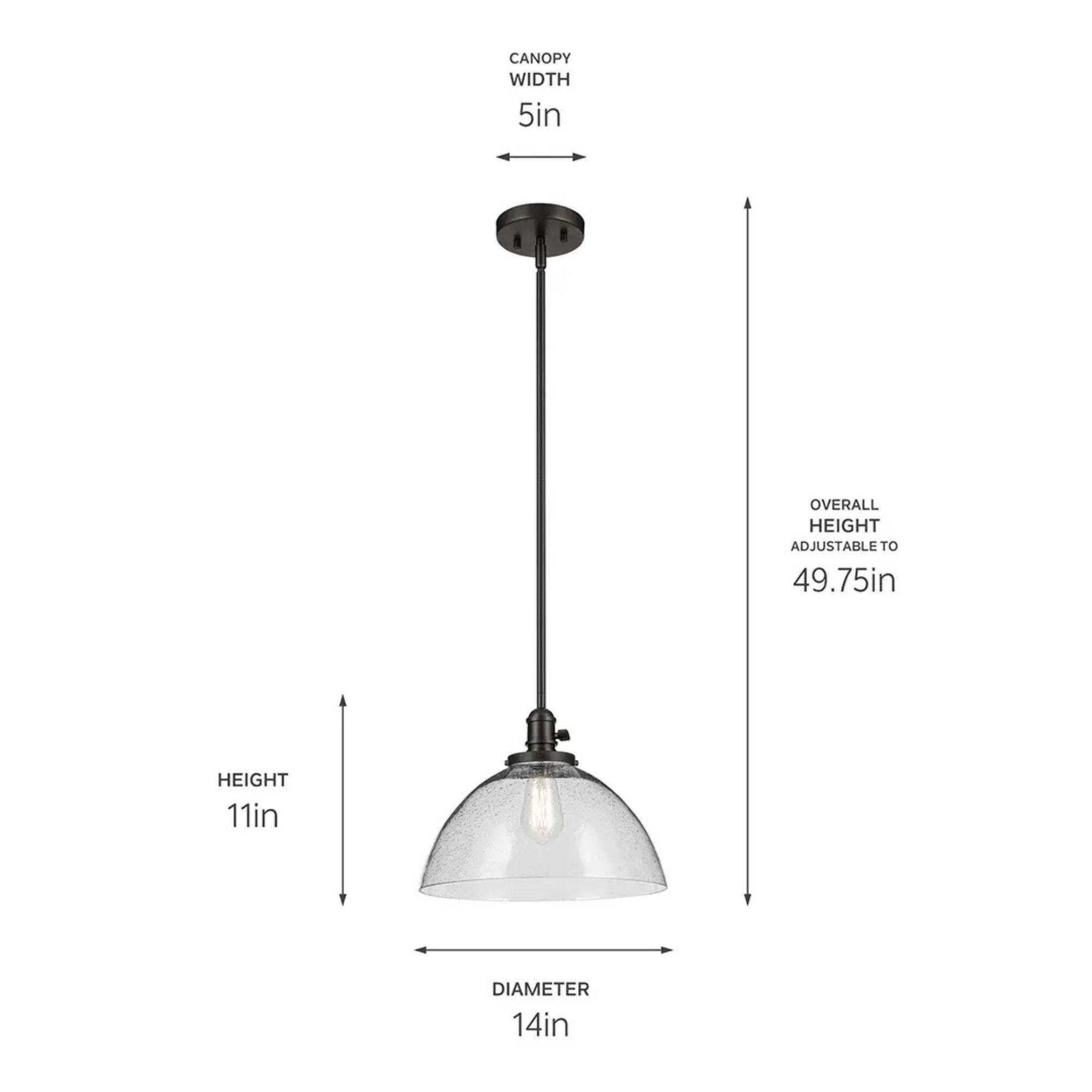 Avery 14" Dome Pendant, Olde Bronze Finish