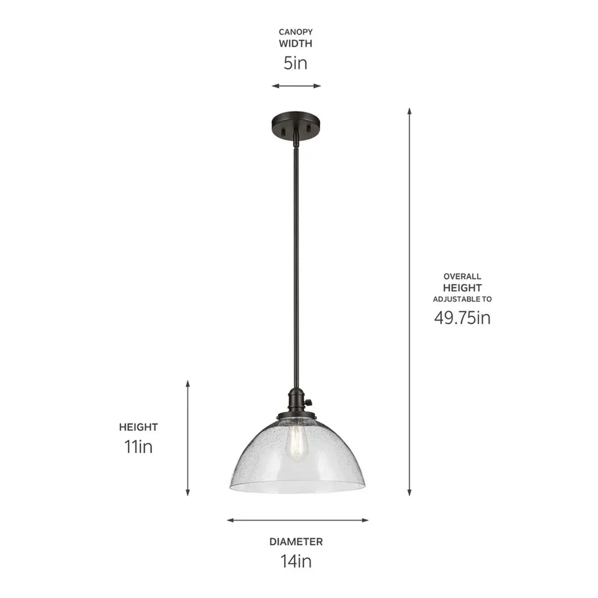 Kichler Lighting - Avery 14" Dome Pendant, Olde Bronze Finish | Bees Lighting
