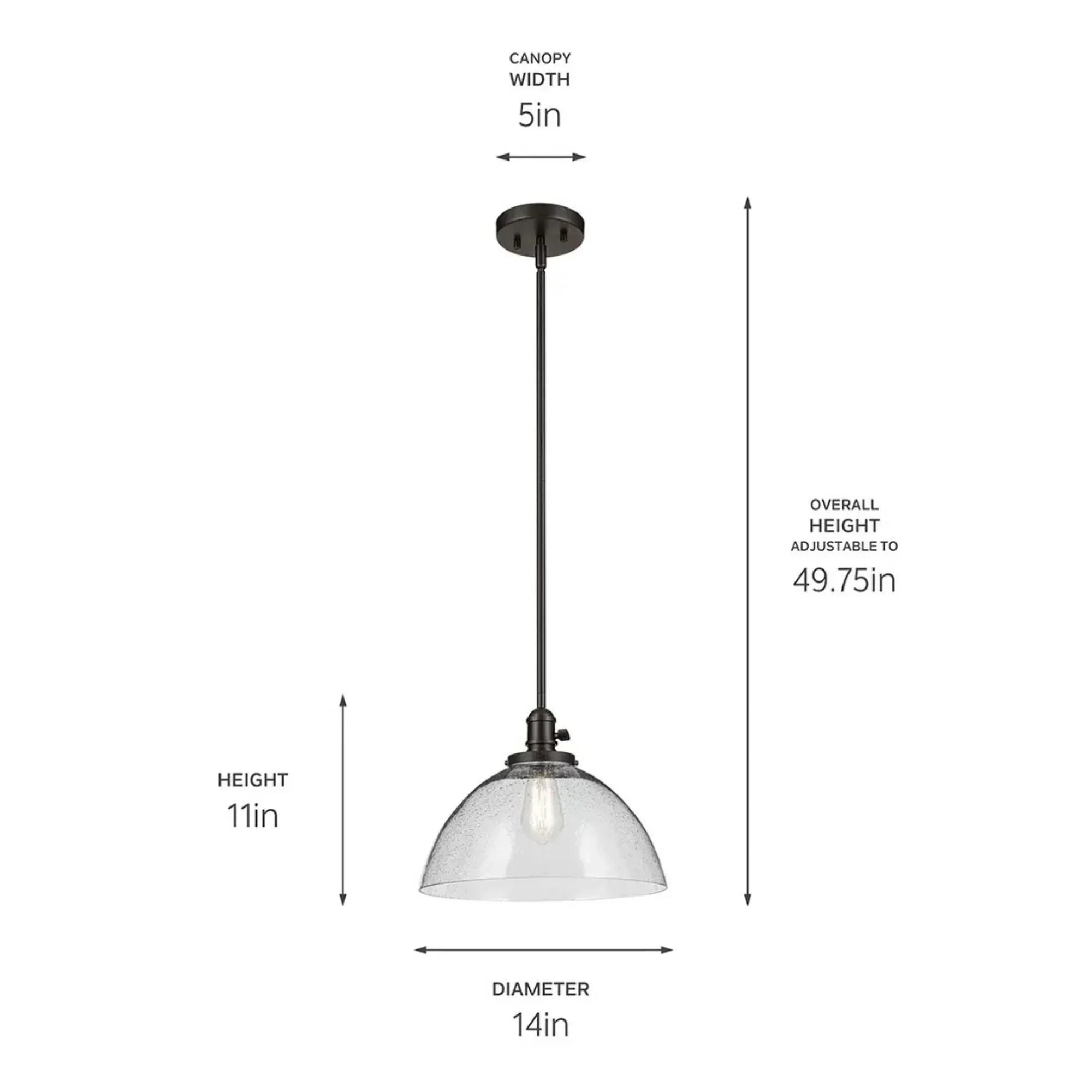 Kichler Lighting - Avery 14" Dome Pendant, Olde Bronze Finish | Bees Lighting