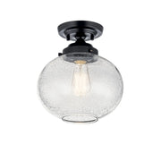 Avery 10" Semi-Flush Mount, Black Finish