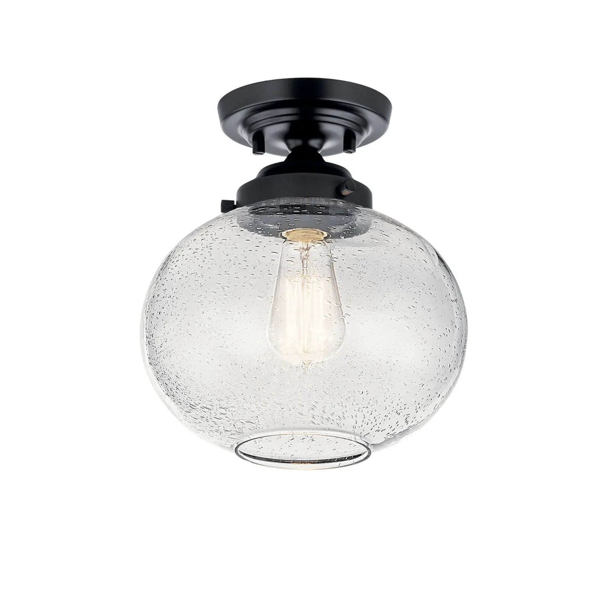 Avery 10" Semi-Flush Mount, Black Finish