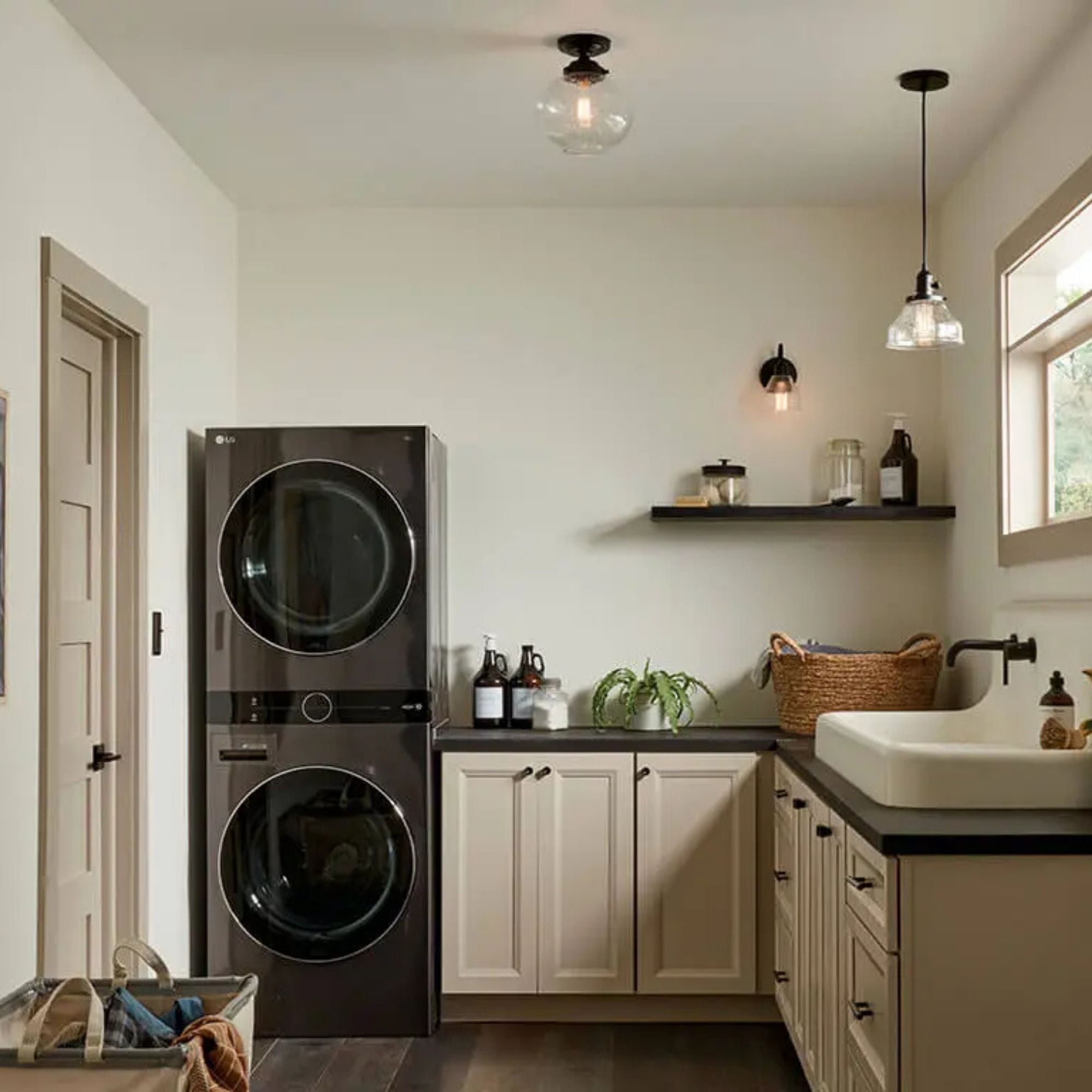 Avery 10" Semi-Flush Mount, Black Finish