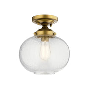 Avery 10" Semi-Flush Mount, Natural Brass Finish