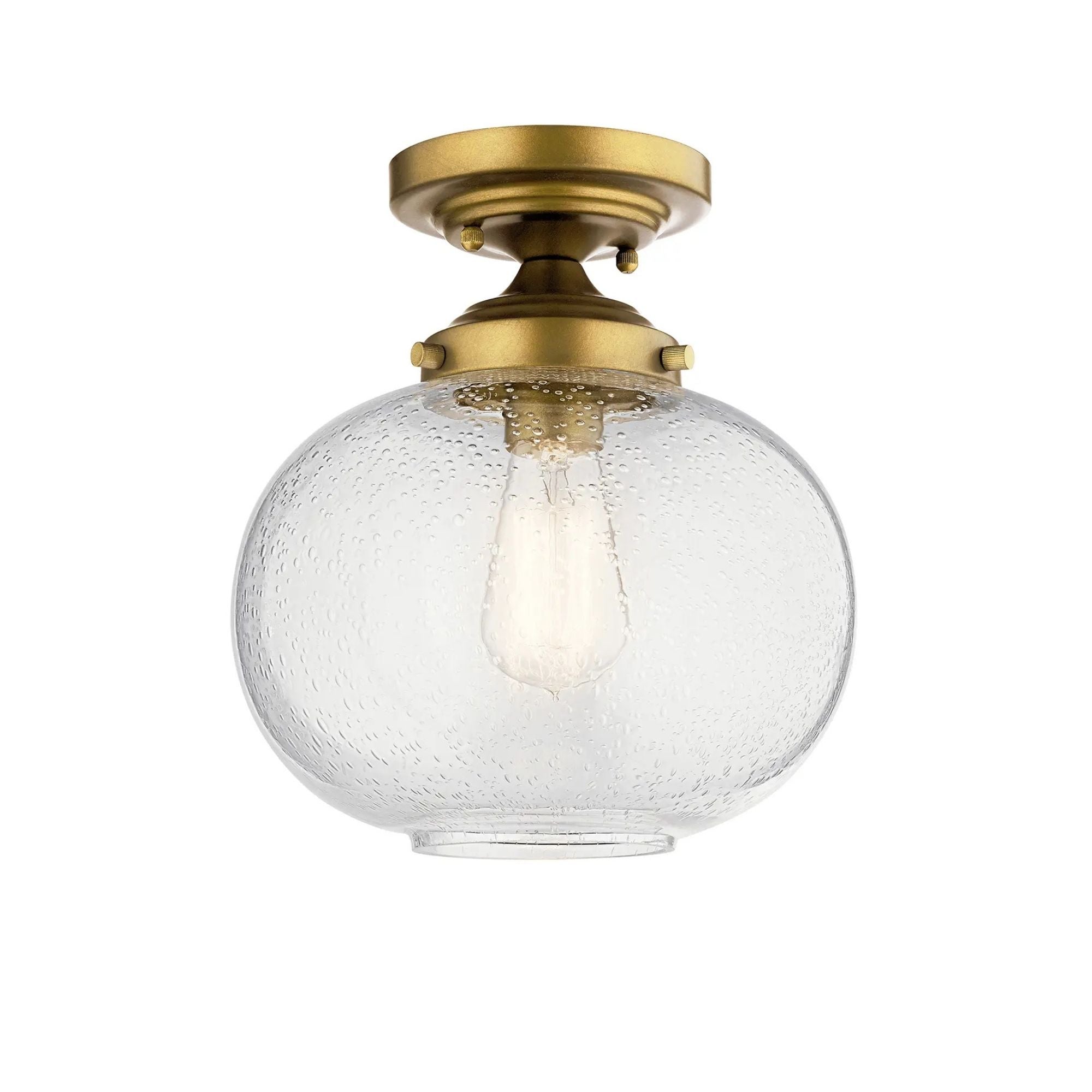 Avery 10" Semi-Flush Mount, Natural Brass Finish