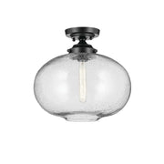 Avery 15" Semi-Flush Mount, Black Finish