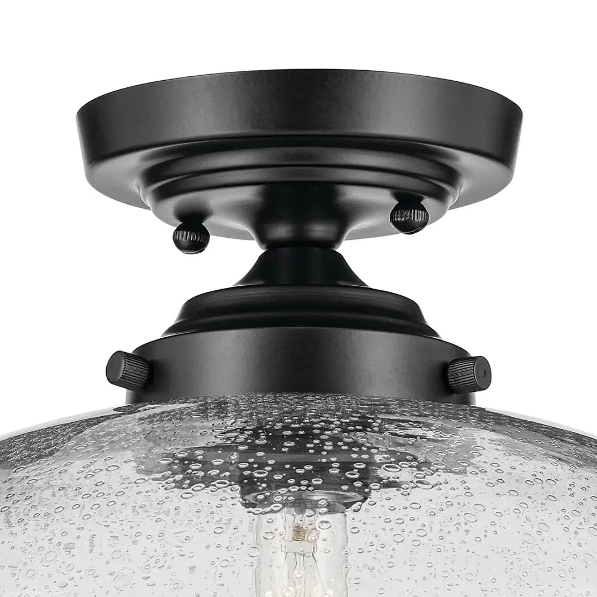 Avery 15" Semi-Flush Mount, Black Finish