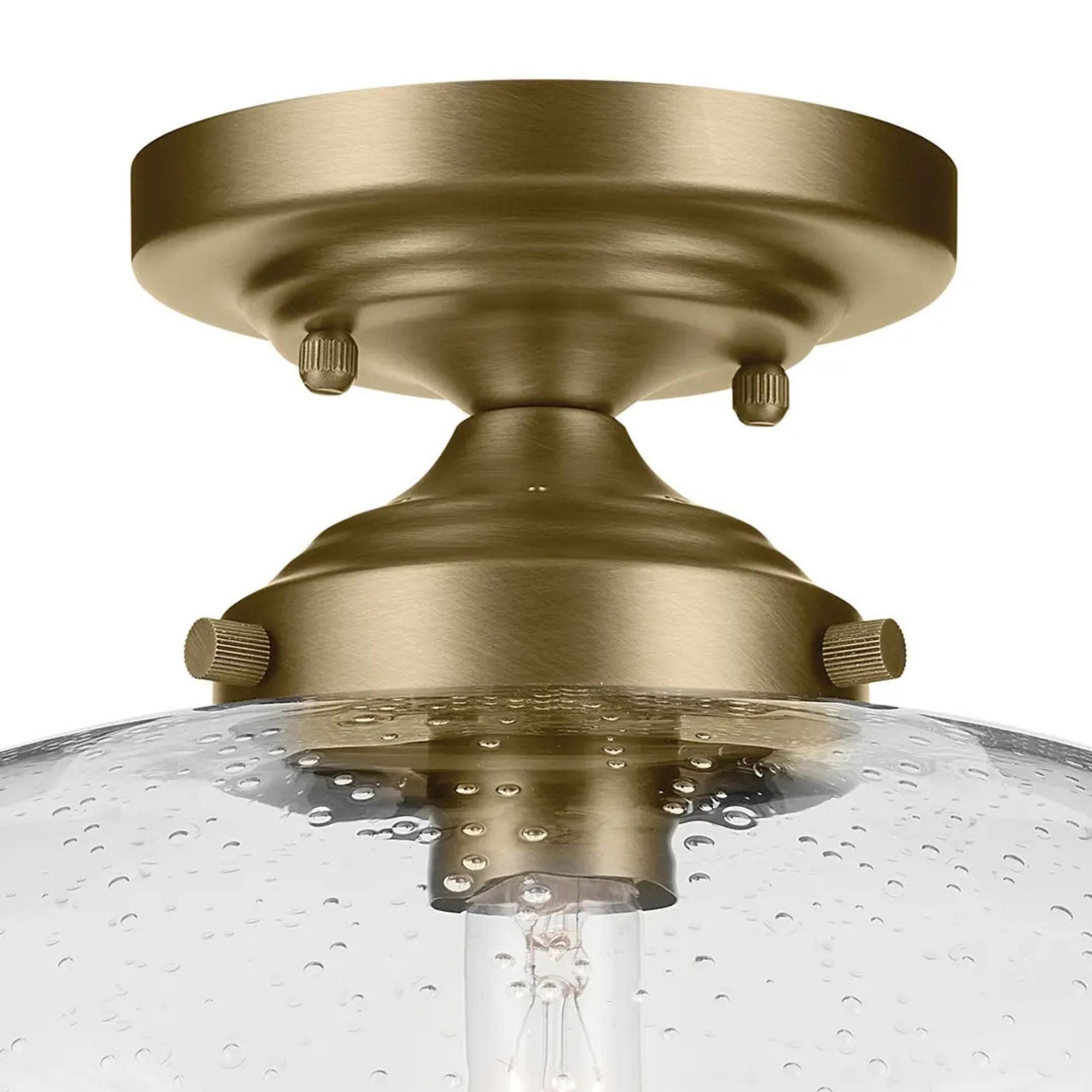 Avery 15" Semi-Flush Mount, Natural Brass Finish - Bees Lighting