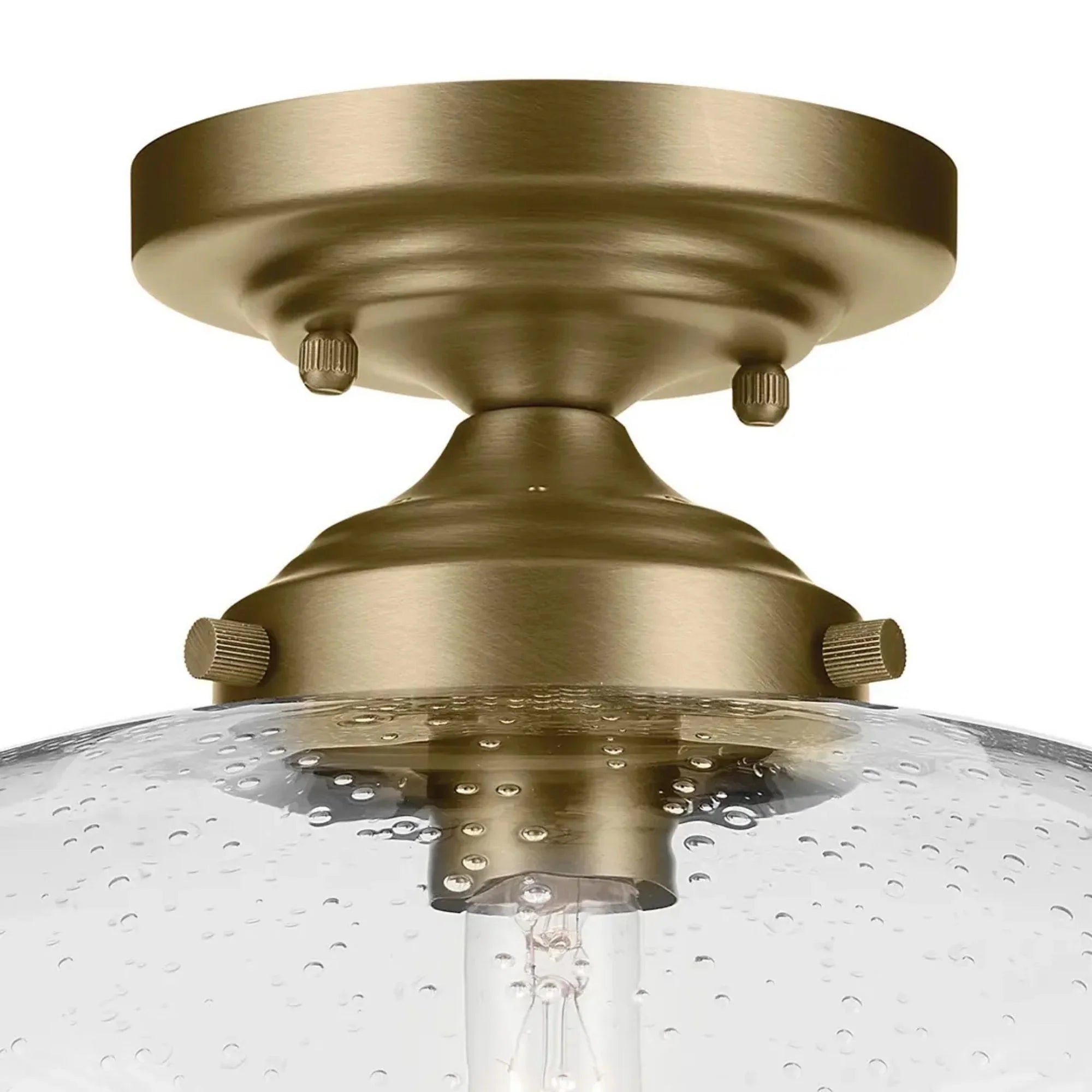 Avery 15" Semi-Flush Mount, Natural Brass Finish