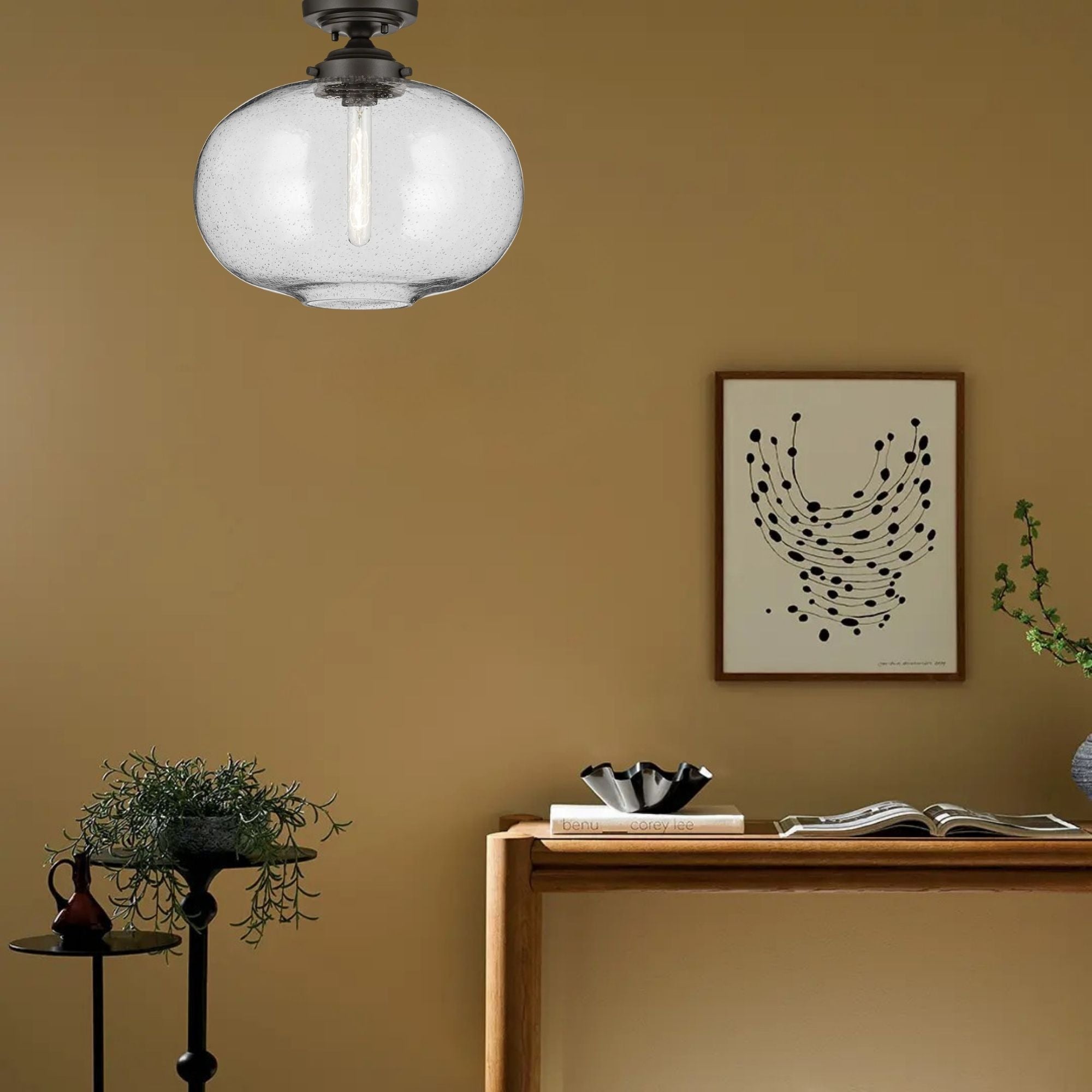 Avery 15" Semi-Flush Mount, Olde Bronze Finish - Bees Lighting
