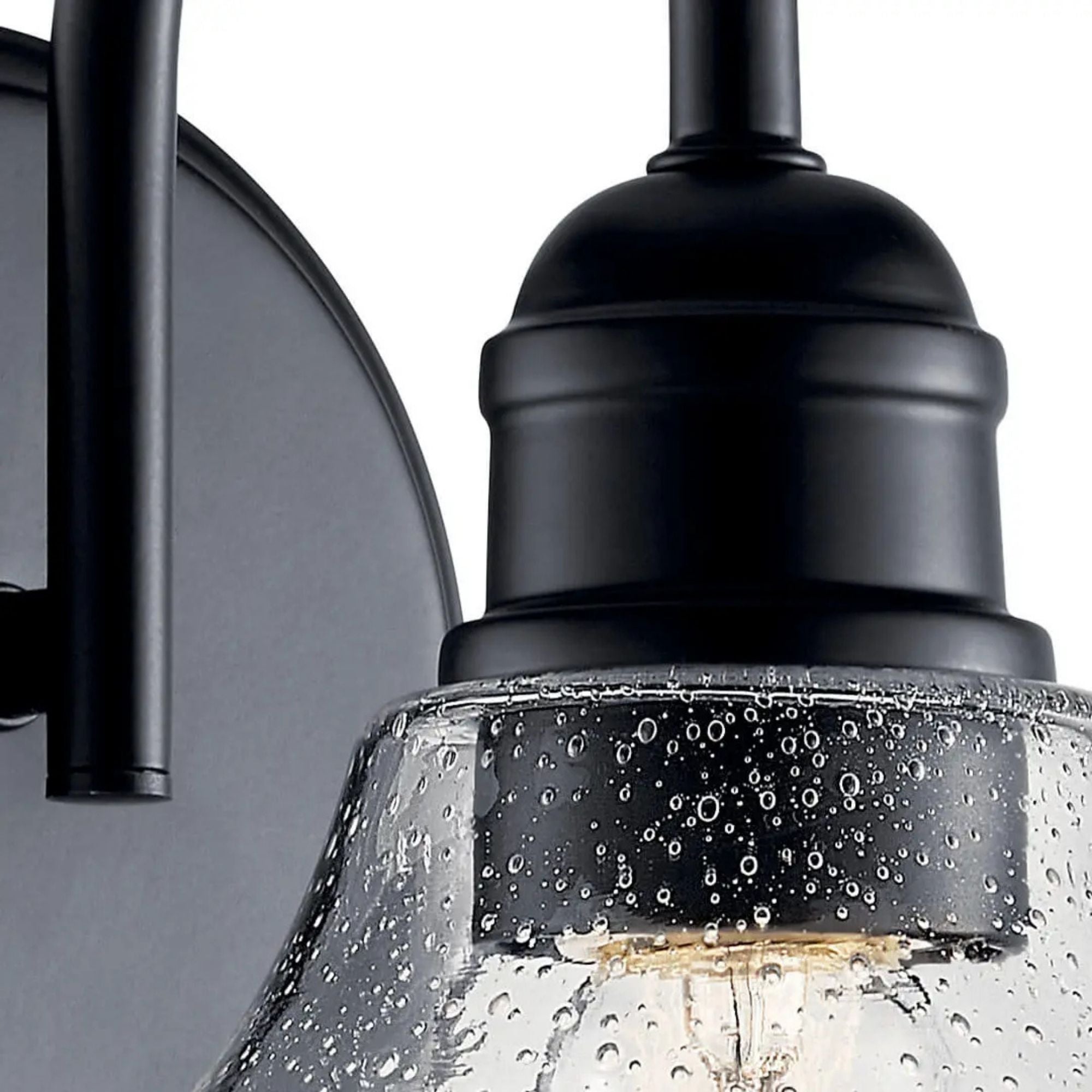 Kichler Avery 9.5 in. Wall Sconce, Black with Clear Seeded Glass