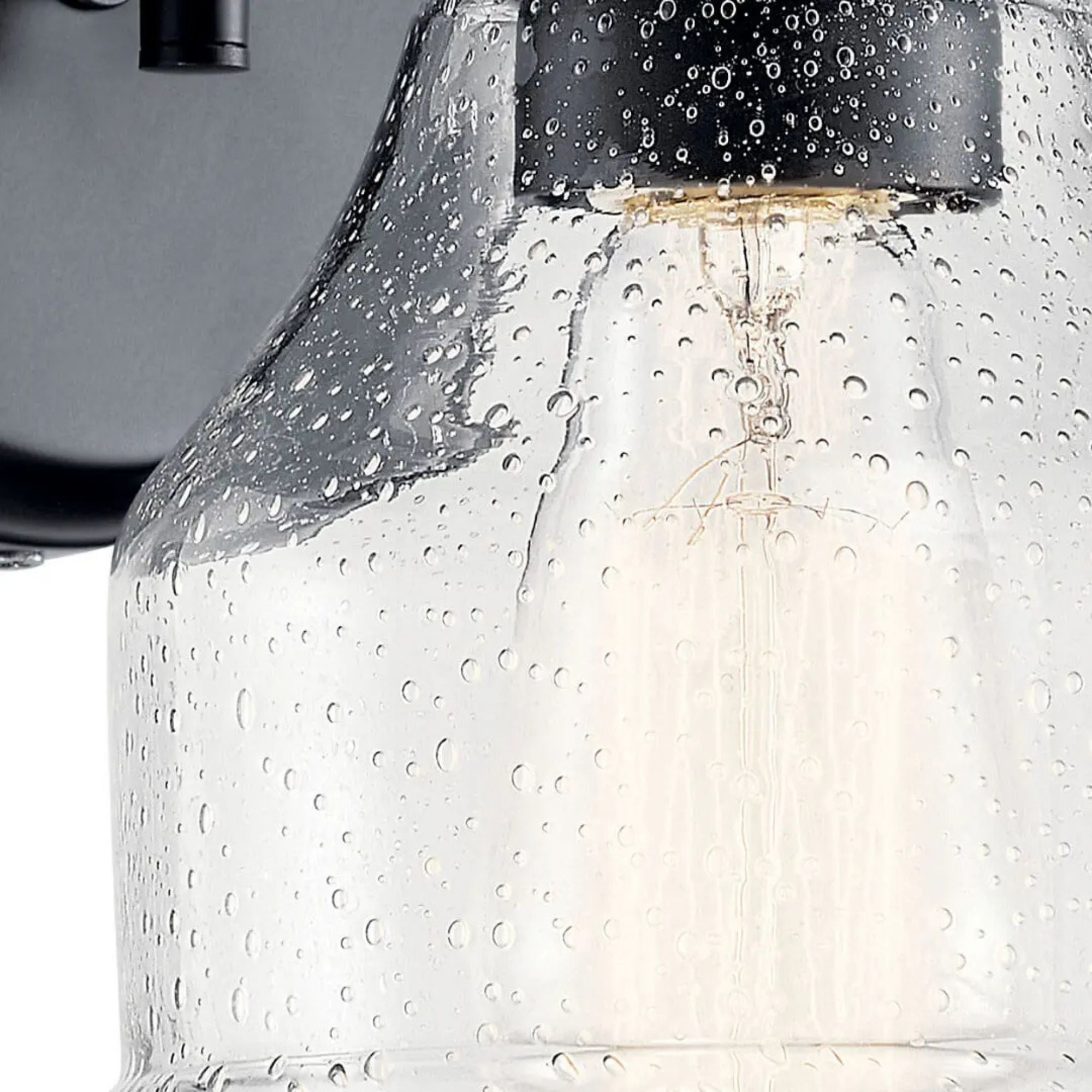 Kichler Avery 9.5 in. Wall Sconce, Black with Clear Seeded Glass