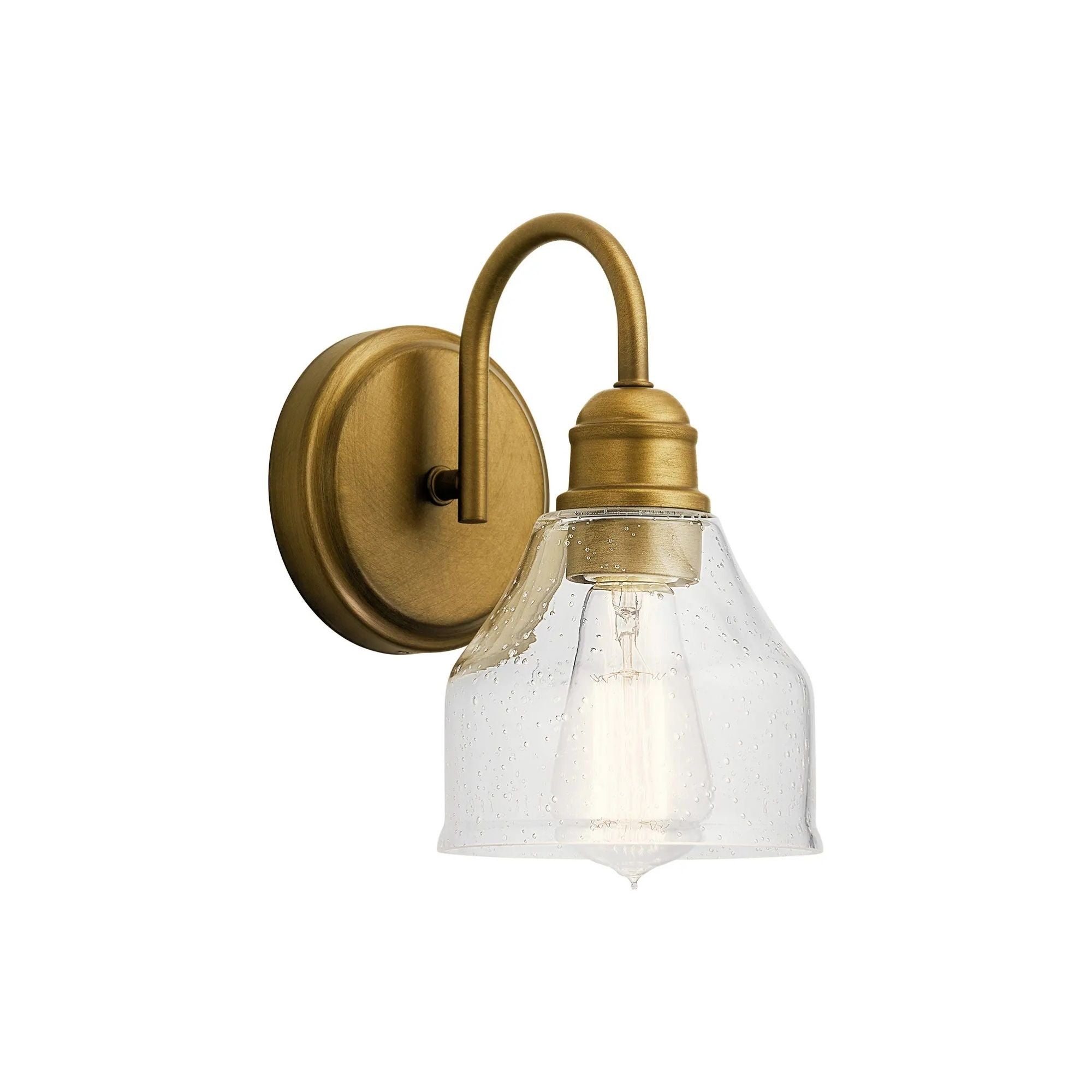 Avery 10" Wall Sconce, Natural Brass Finish
