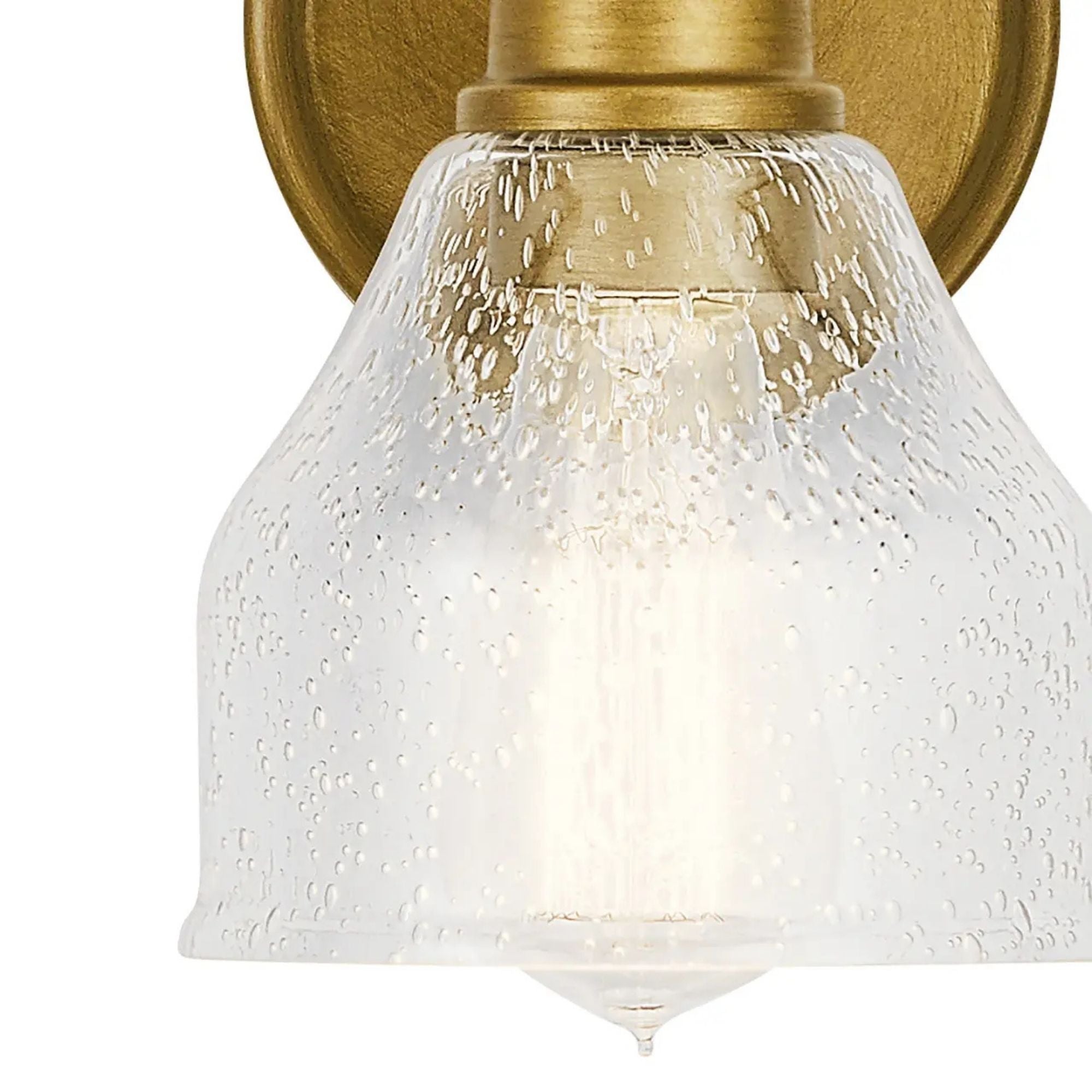 Kichler Avery 9.5 in. Wall Sconce, Natural Brass with Clear Seeded Glass