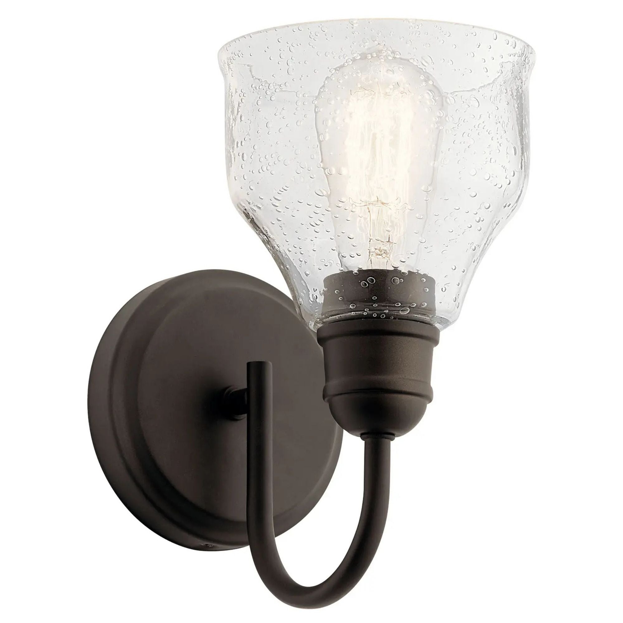 Kichler Avery 9.5 in. Wall Sconce, Olde Bronze with Clear Seeded Glass