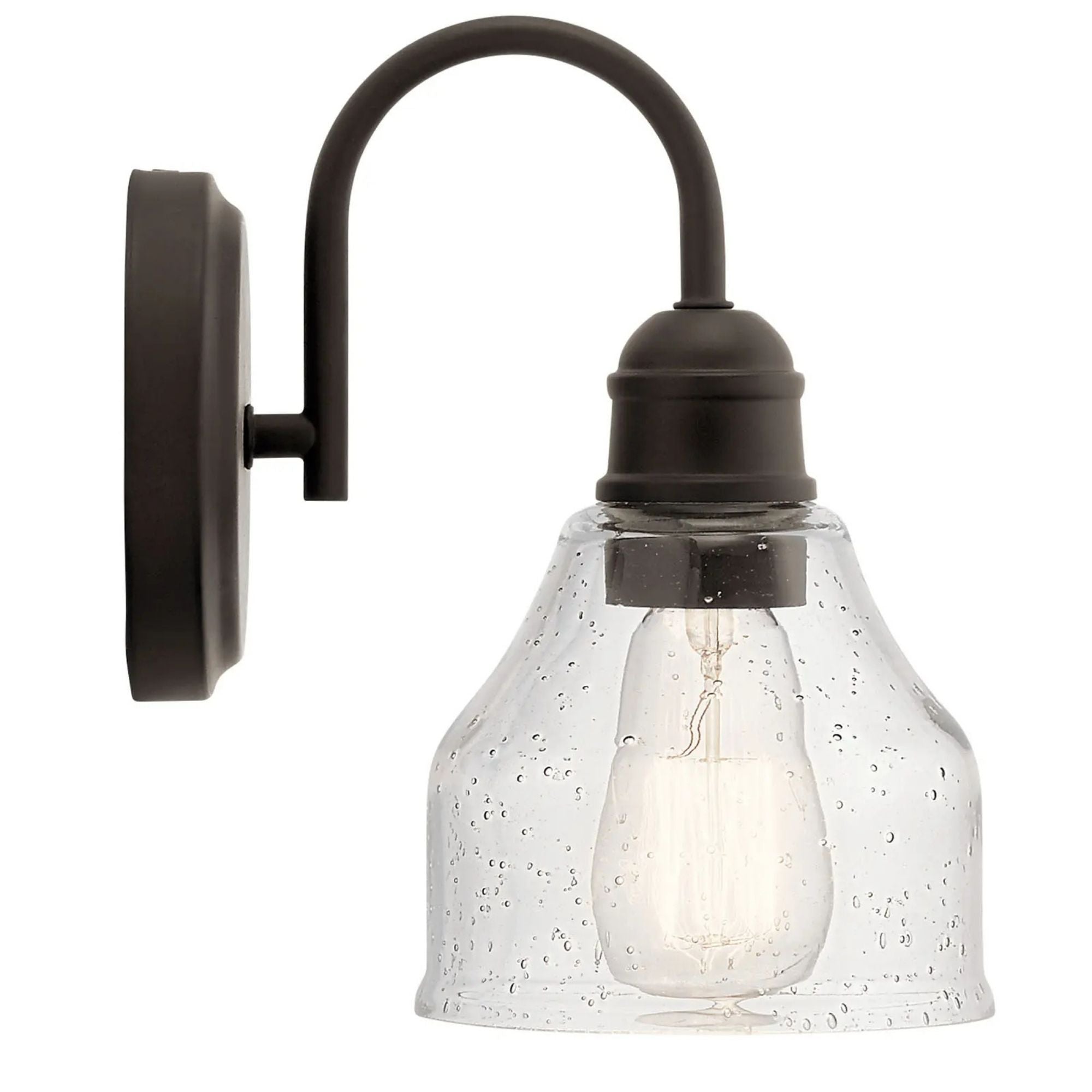 Kichler Avery 9.5 in. Wall Sconce, Olde Bronze with Clear Seeded Glass