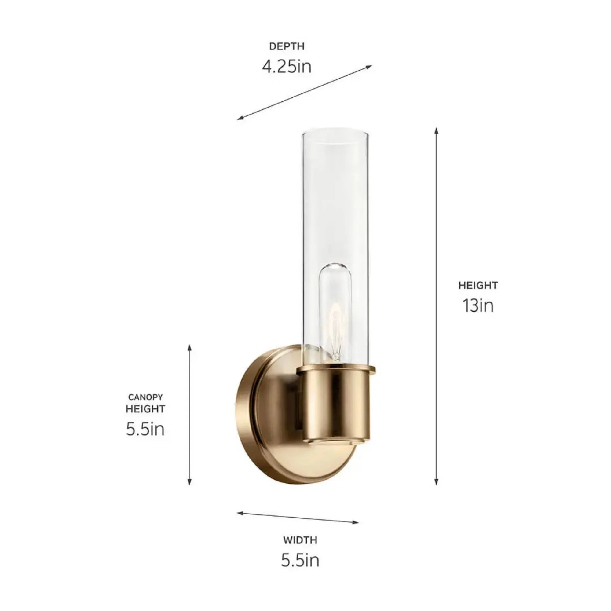 Kichler Aviv 13 in. Wall Sconce Champagne Bronze