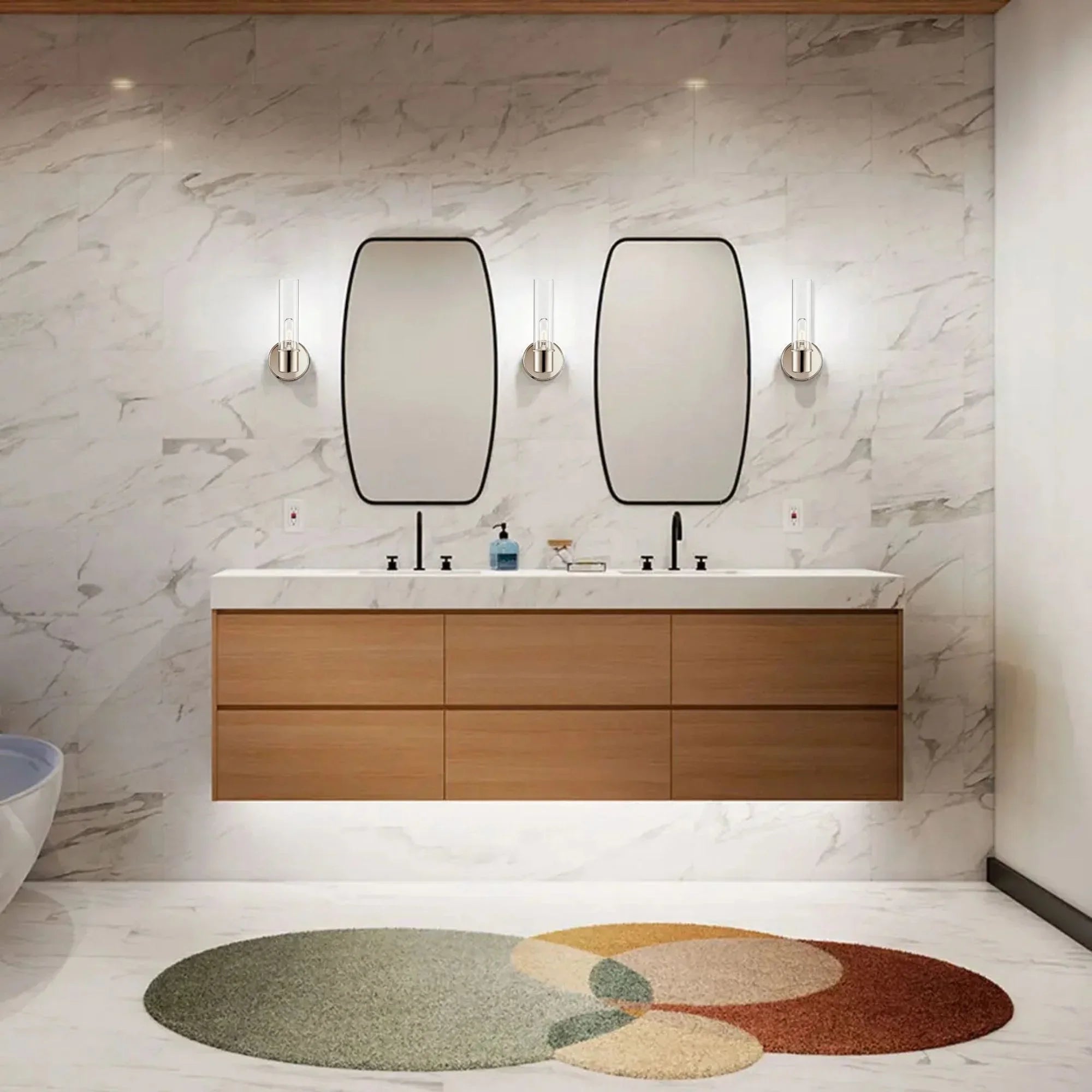 Aviv 13" Wall Sconce, Polished Nickel Finish