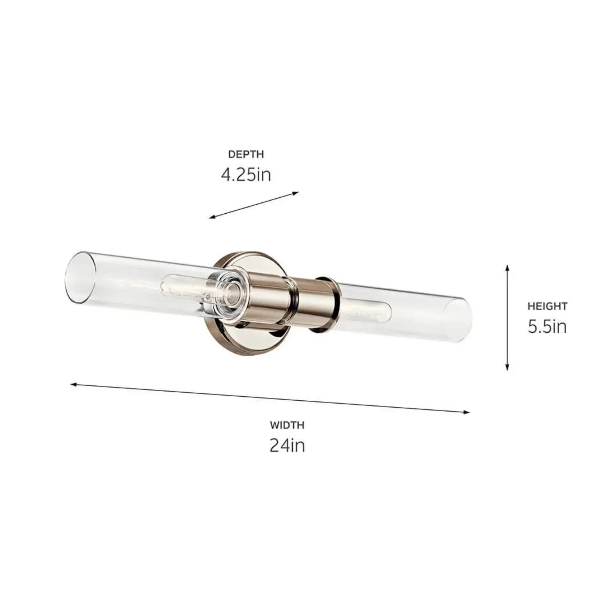 Kichler Aviv 24 in. Wall Sconce Polished Nickel 2-Light