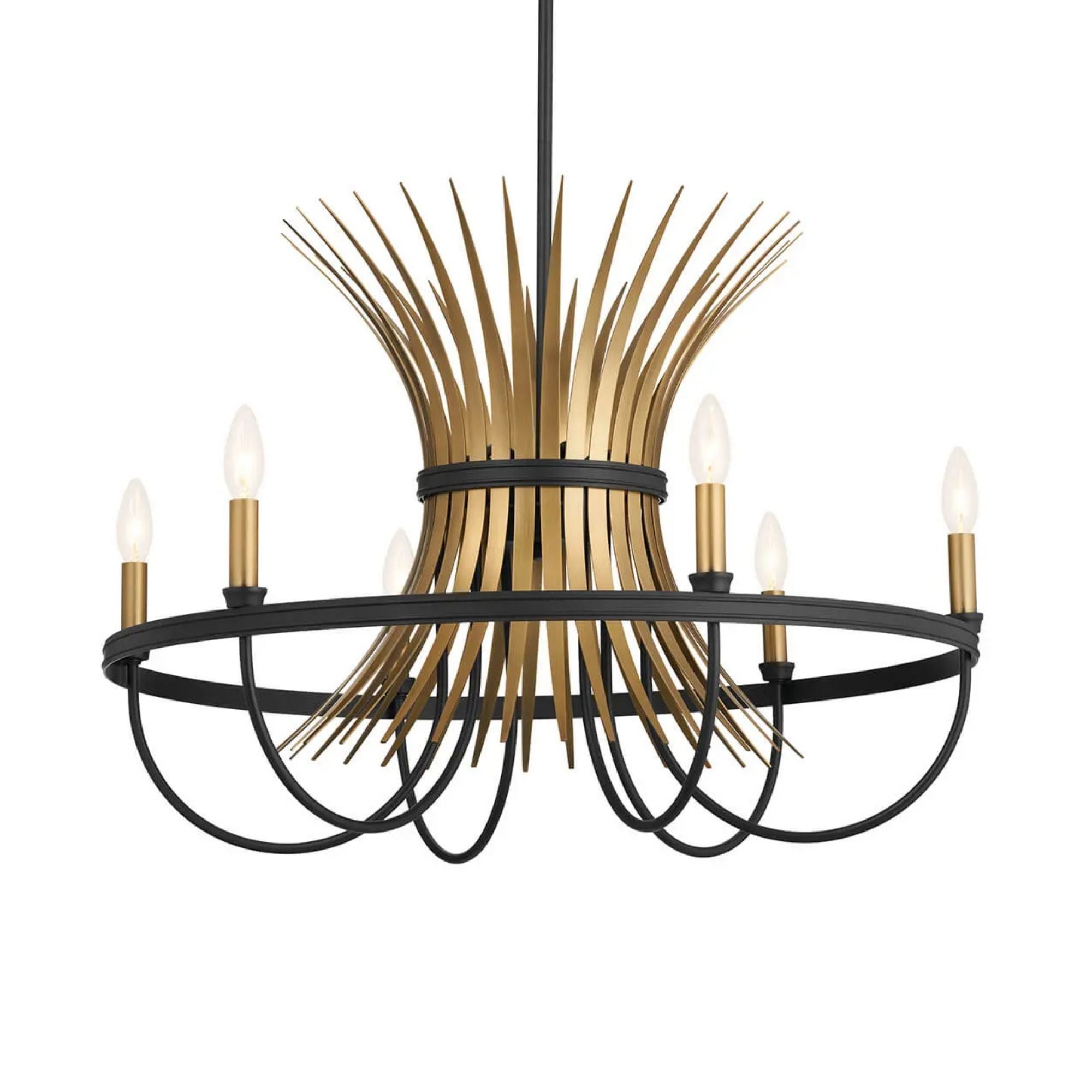 Baile 29" 6-Light Chandelier, Black Finish