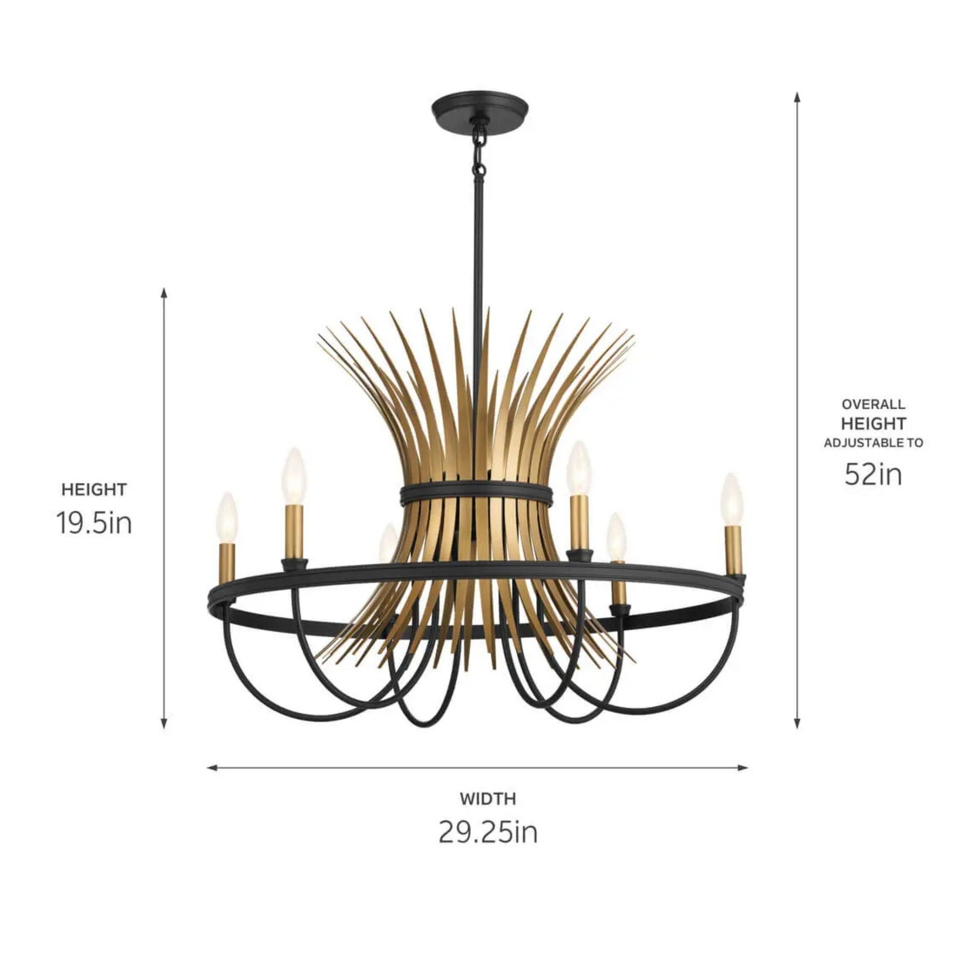 Kichler Lighting - Baile 29" 6-Light Chandelier, Black Finish | Bees Lighting