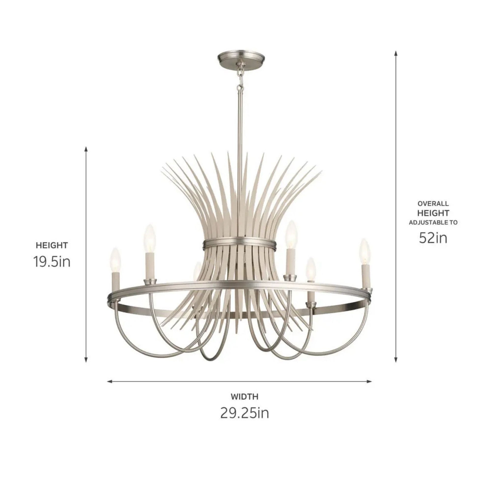 Kichler Lighting - Baile 29" 6-Light Chandelier, Brushed Nickel Finish | Bees Lighting
